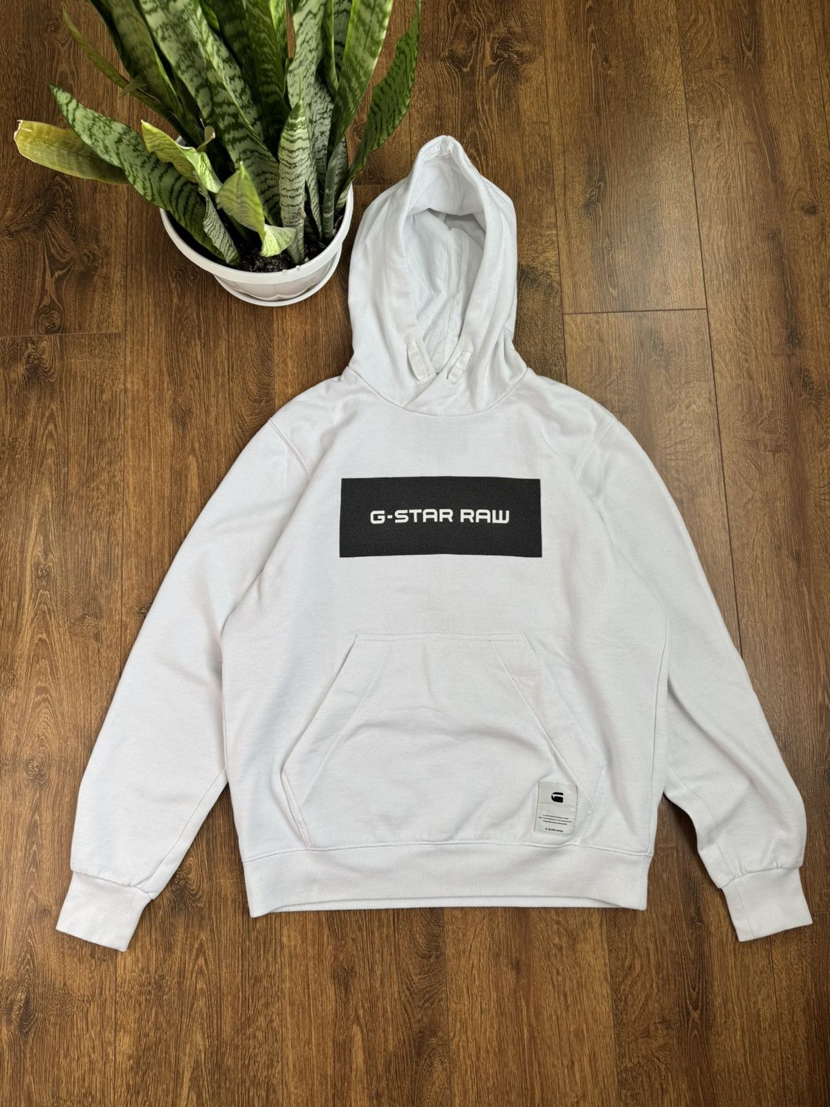 G-Star G star raw white big logo cotton relaxed fit hoodie Size US L / EU 52-54 / 3 - 1 Thumbnail