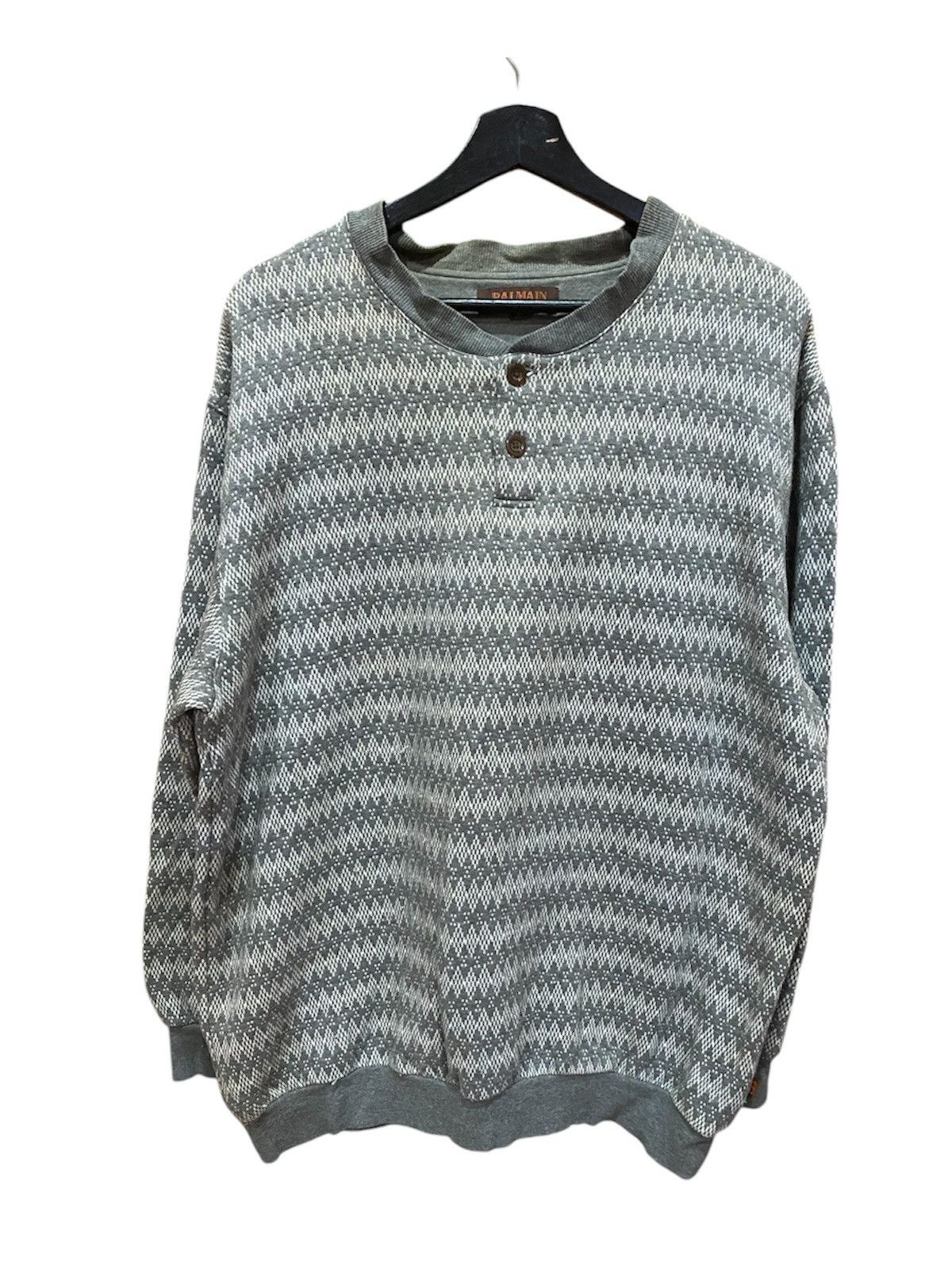 Balmain Paris Vintage Knit Henley Sweater – Classic Luxury