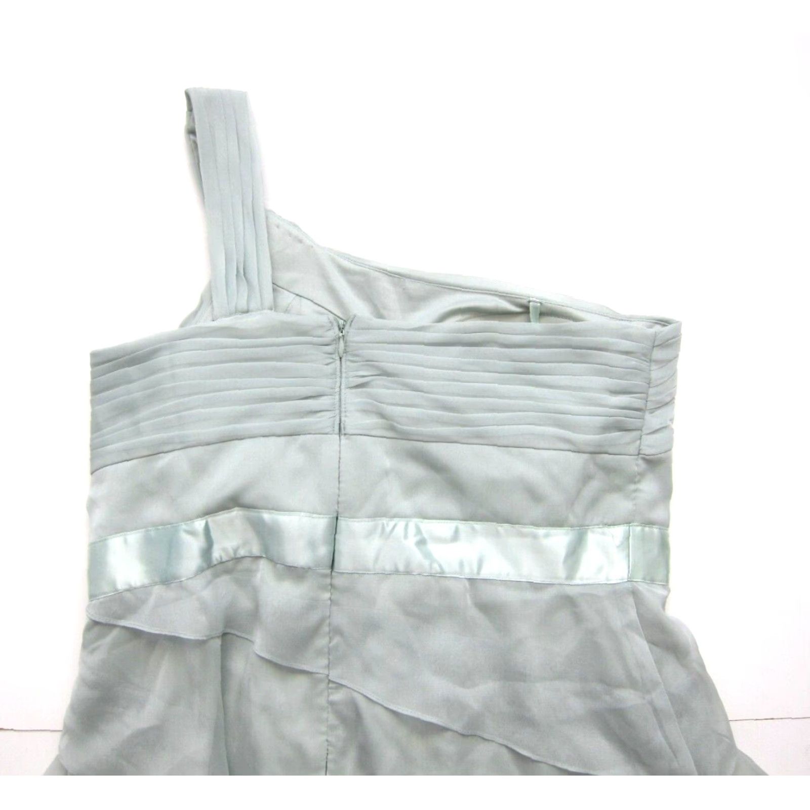 Adrianna Papell Adrianna Papell Mint Green Silky One Shoulder Ruched Party Formal Prom Dress 14 Size XL / US 12-14 / IT 48-50 - 4 Thumbnail