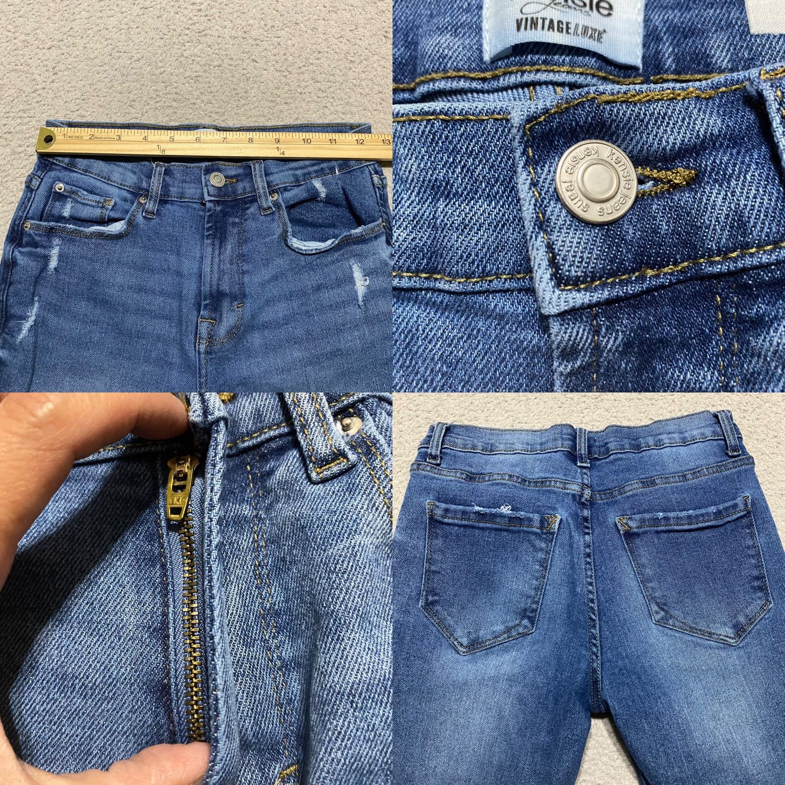 Vintage Kensie Jeans Jeans Blue Denim Medium Wash Slim Straight Distressed Raw Hem Womens Size 2 Size 26" / US 2 / IT 38 - 8 Thumbnail