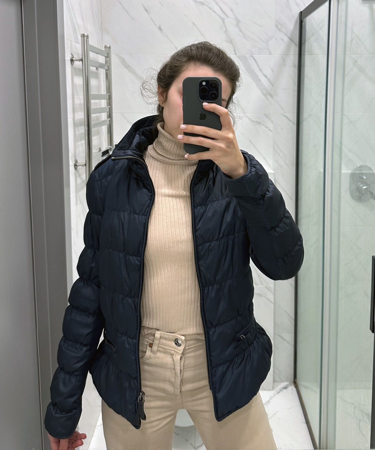 Burberry 🔴 BURBERRY Down Jacket Bomber Zip Hooded Check Pockets Size M / US 6-8 / IT 42-44 - 4 Thumbnail