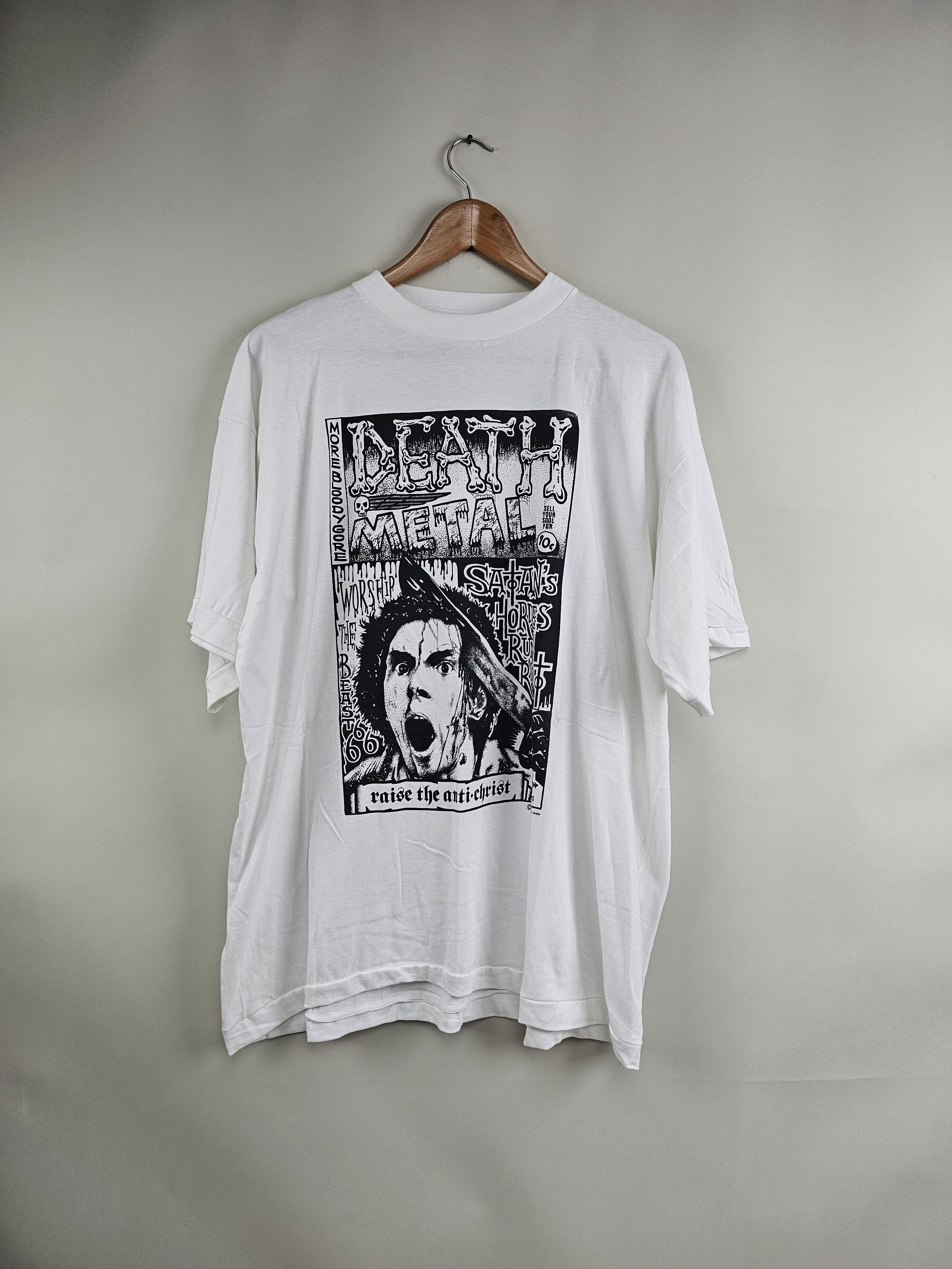 image of Band Tees x Rock Tees 1998 Bs Comics Death Metal XL 24" 29" 90's in White, Men's