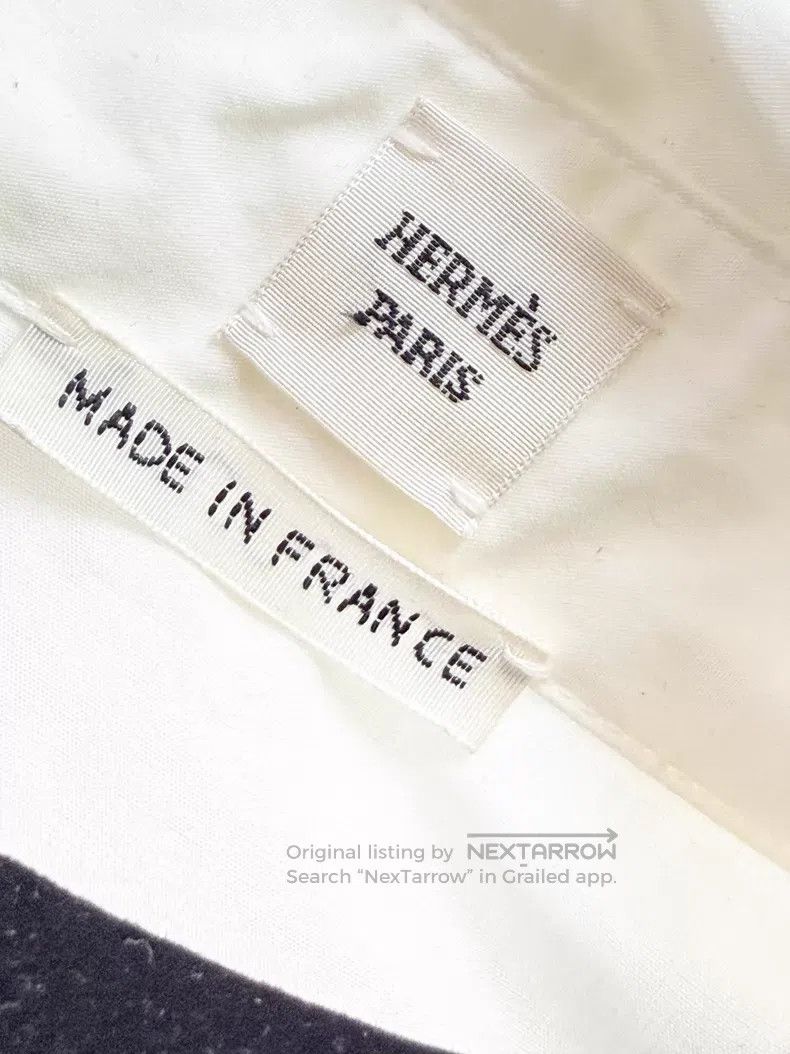 Hermes Hermes White Drawstring Pig Nose Silver Button Long Sleeve Size XXS / US 00 / IT 34 - 5 Thumbnail