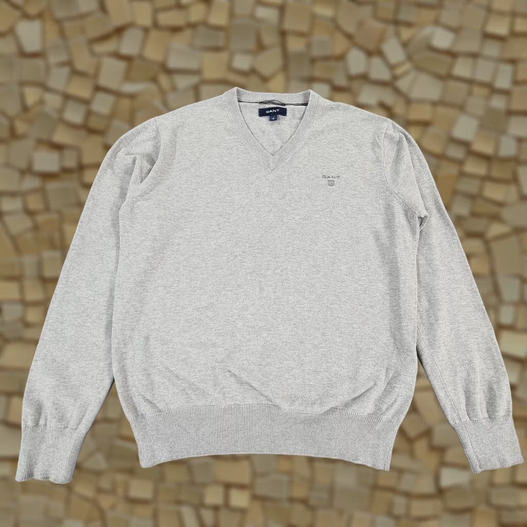 Gant GANT Mens Jumper Grey Medium 100% Cotton Knit Long Sleeve Cable Sweatshirt Size US M / EU 48-50 / 2 - 1 Thumbnail