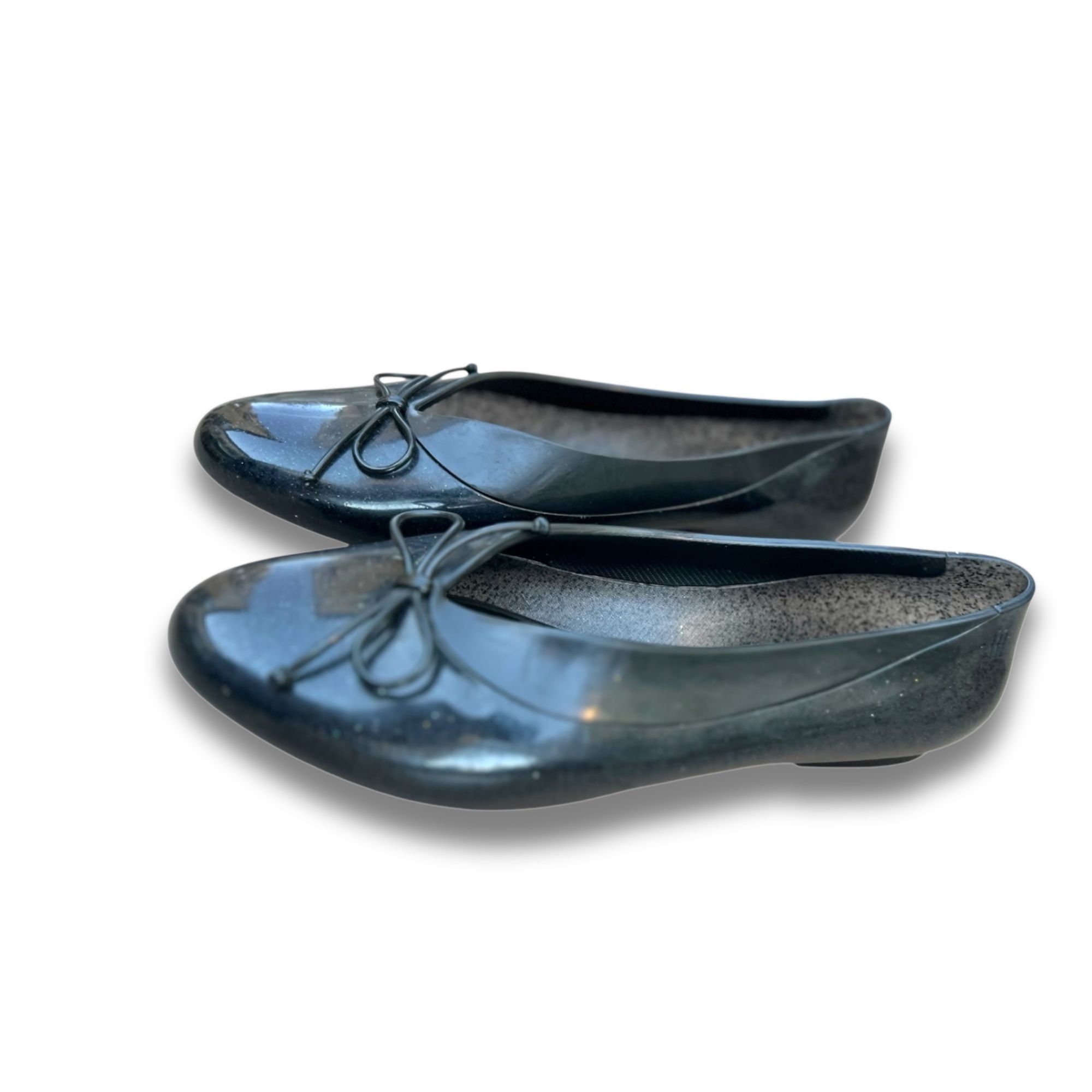 Melissa Melissa Womens Ballet Flat Shoes Size 8 Black Glossy Slip-On Size US 8 / IT 38 - 4 Thumbnail