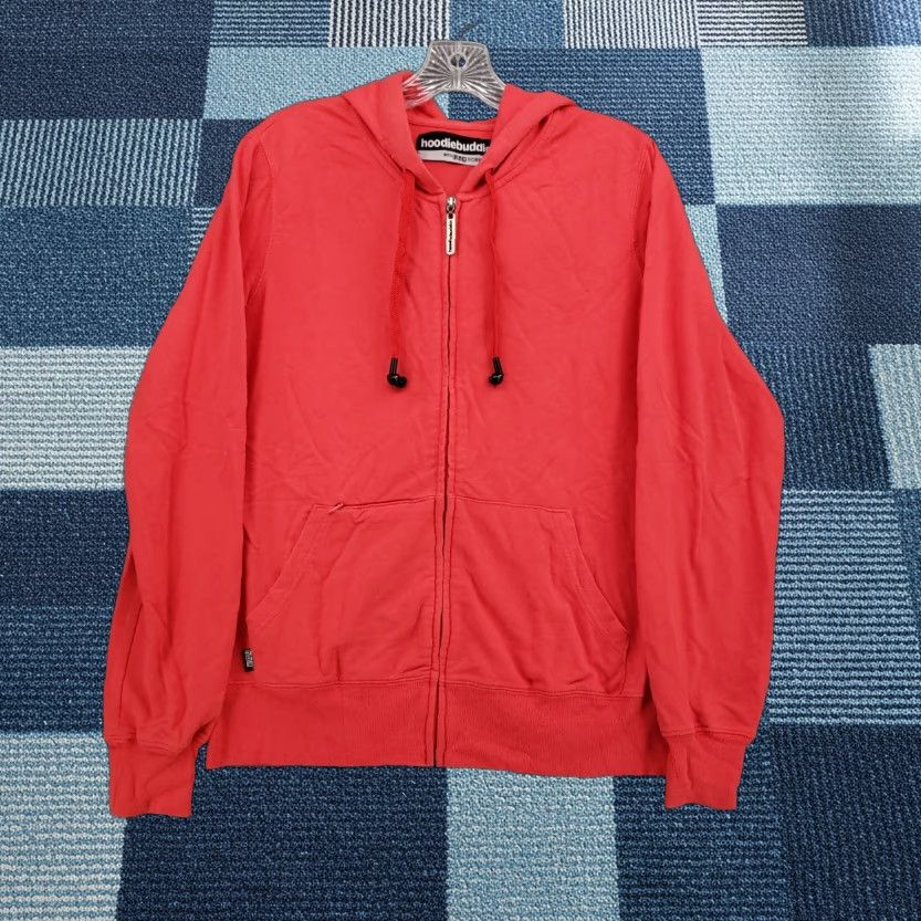 Vintage Hoodiebuddie Hoodie Womens L Red Full Zip Pockets Easy Care Zipper Hoodie Shirt Mens Womens Accessories Size L / US 10 / IT 46 - 1 Thumbnail