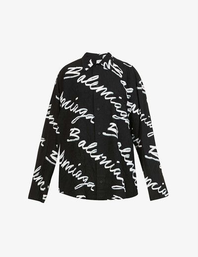 image of Balenciaga O1Mt1Gz0424 Minimal Shirt In White/black, Women's (Size Medium)