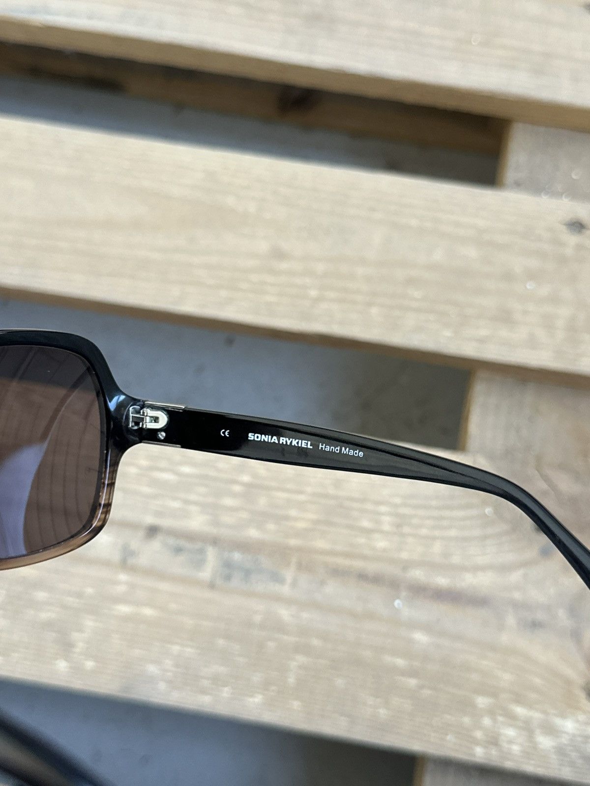 Handmade × Sonia Rykiel × Vintage Sonia Rykiel Hand Made Black-Brown Women’s Sunglasses Size ONE SIZE - 7 Thumbnail