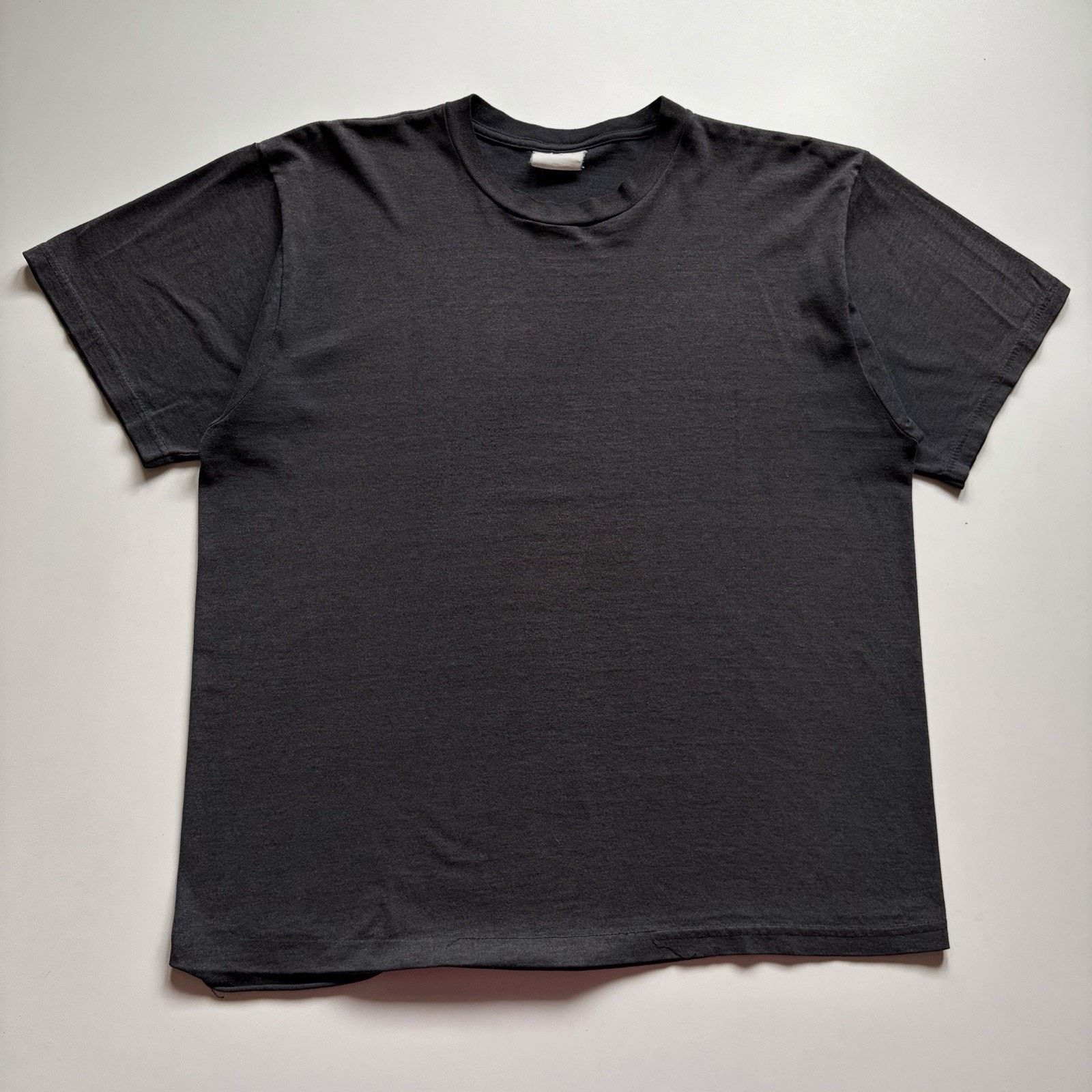 Vintage 90s Sun Faded Black Blank T Shirt Large Cotton Rare