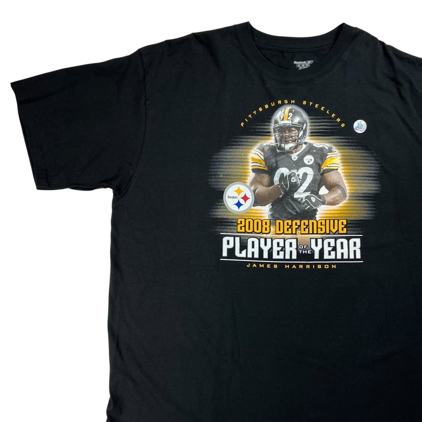NFL × Reebok 2008 Pittsburgh Steelers James Harrison DPOY tee Size US XXL / EU 58 / 5 - 4 Thumbnail