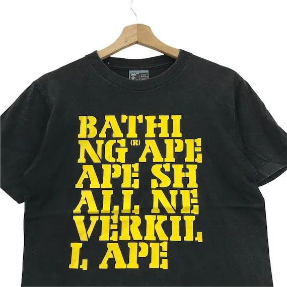 Bape Vtg 90’ BAPE A BATHING APE Never Kill Ideograpeh Tee Shirt Size US S / EU 44-46 / 1 - 2 Thumbnail