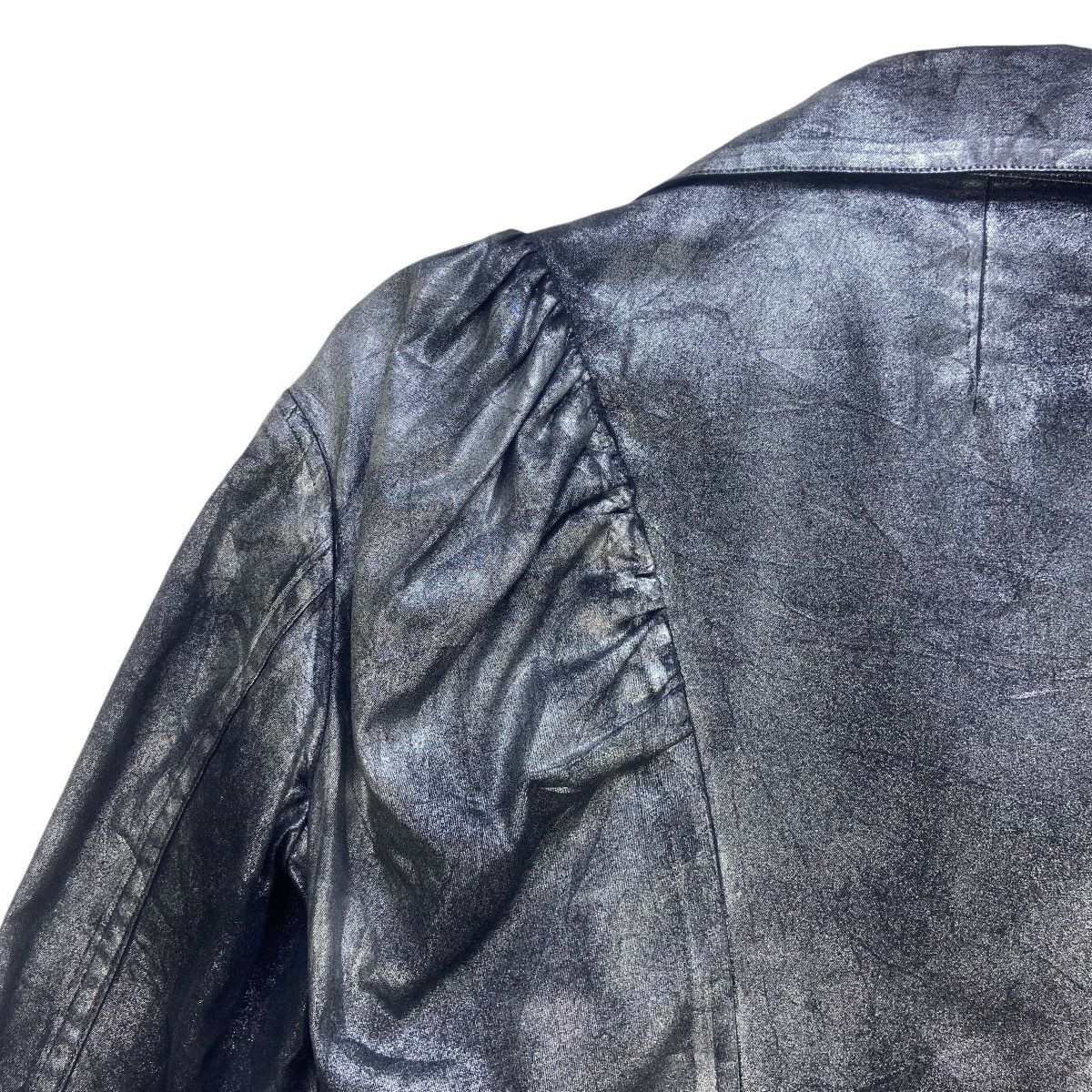Designer × Yohji Yamamoto 🔥Yohji Yamamoto Silver Metallic Foil Cropped Jacket Size S / US 4 / IT 40 - 15 Thumbnail