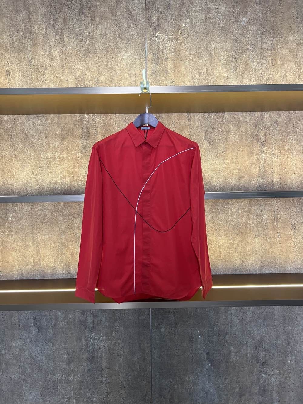 Dior Dior Red Long Sleeve Button Up Shirt Size M Size US XXS / EU 40 - 1 Thumbnail