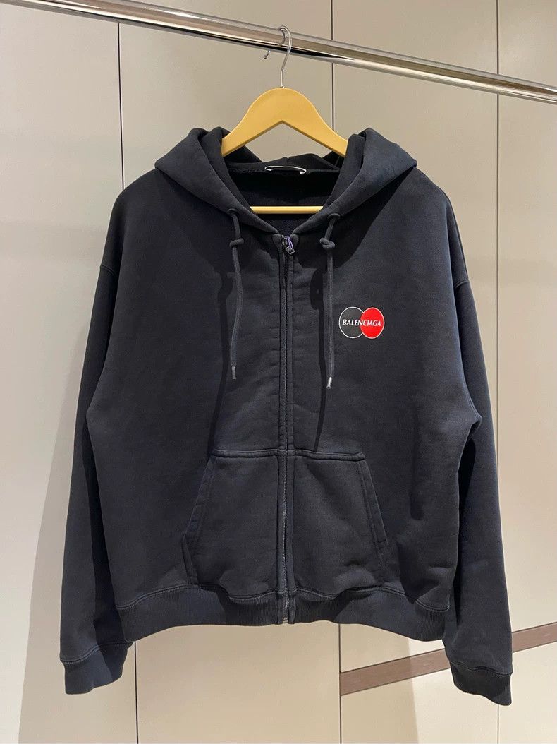 Balenciaga Balenciaga Black Mastercard Zip Hoodie - dmc Size US XL / EU 56 / 4 - 1 Thumbnail