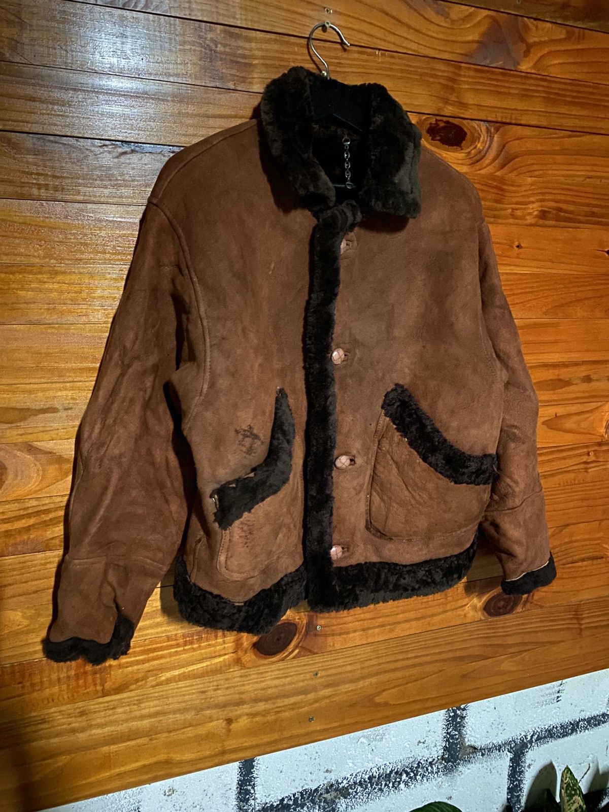 Vintage Vintage Italian Shearling Jacket by Teodem – Brown Suede Size US M / EU 48-50 / 2 - 5 Thumbnail