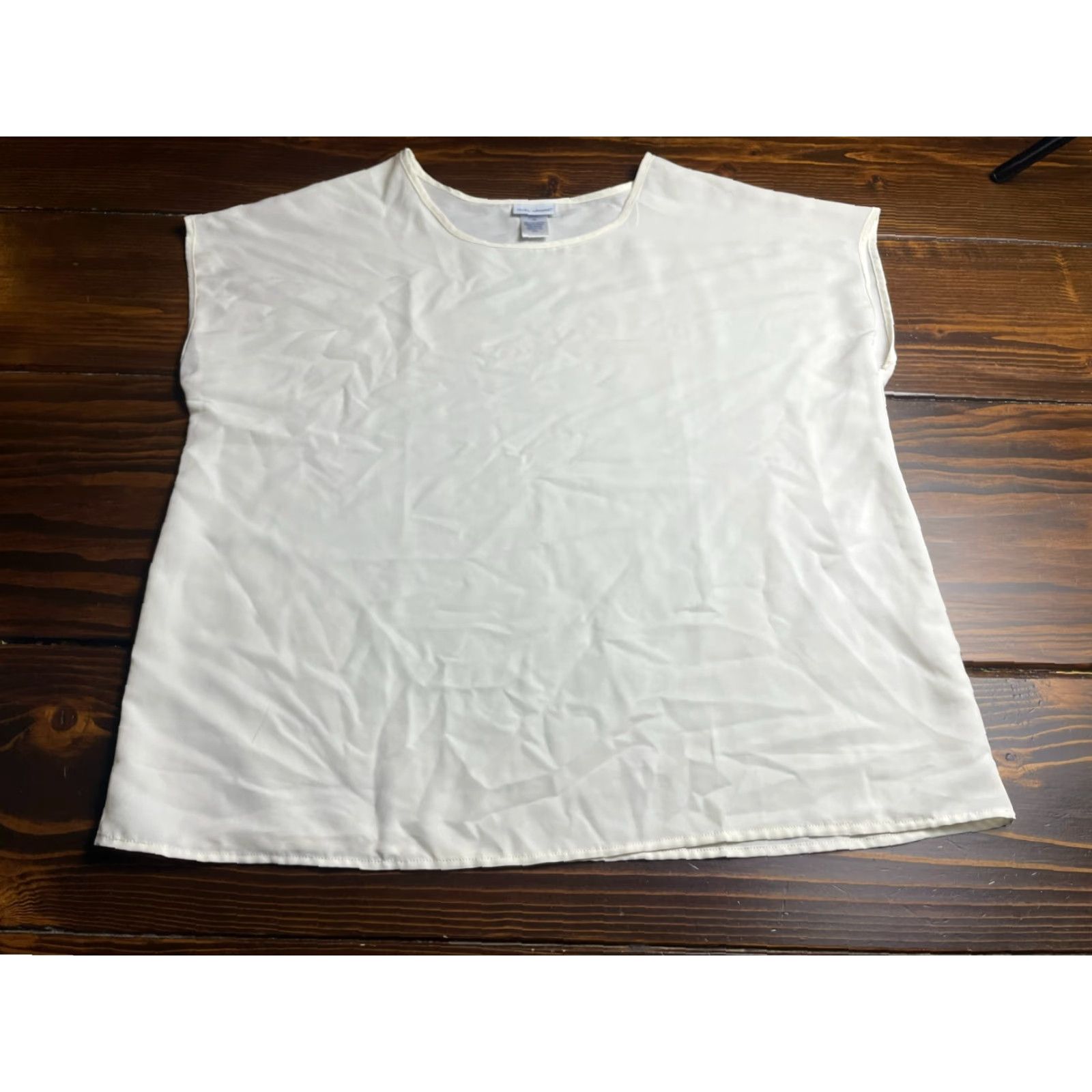 Vintage Vicki Wayne Shirt Womens 16 Cream Cropped T-Shirt Size XXL / US 16-18 / IT 52-54 - 2 Thumbnail