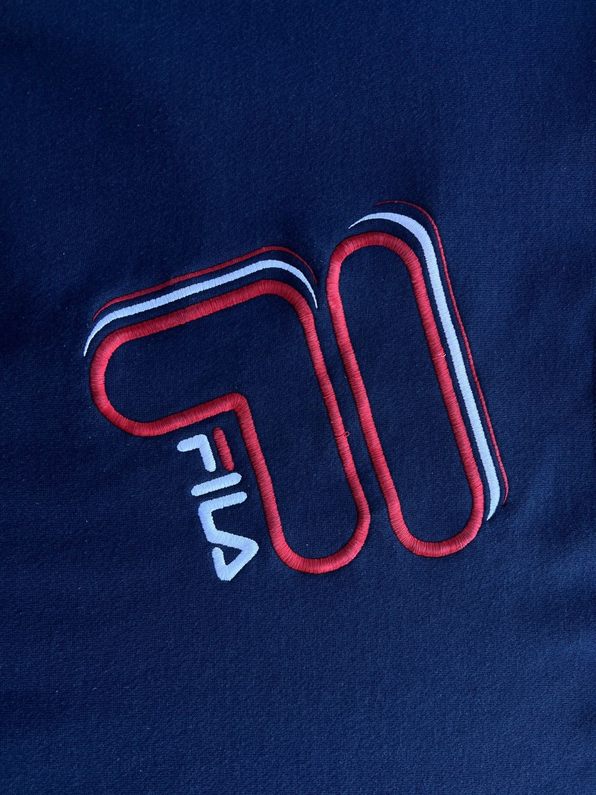 Fila × Vintage Vintage 1990s FILA Navy/Red Embroidered Sweatshirt Size XL Size US L / EU 52-54 / 3 - 4 Thumbnail