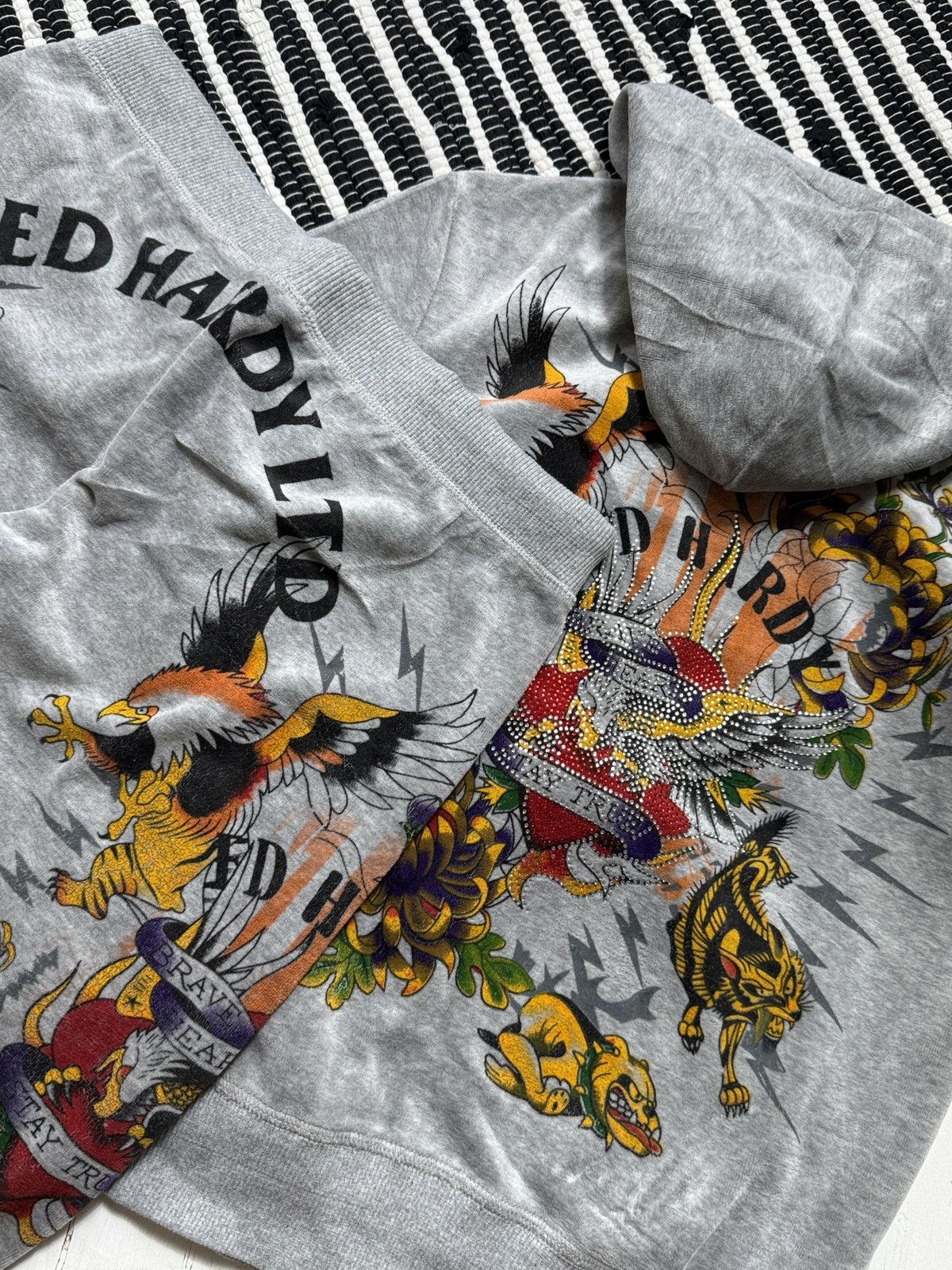 Ed Hardy VINTAGE ED HARDY VELOUR 2000s PRINTED TRACKSUIT / SET Size M / US 6-8 / IT 42-44 - 2 Thumbnail