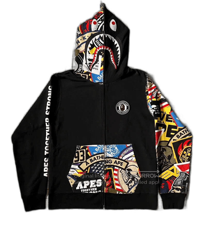 Bape BAPE Shark Zip-Up Hoodie L Size. Size US L / EU 52-54 / 3 - 1 Thumbnail