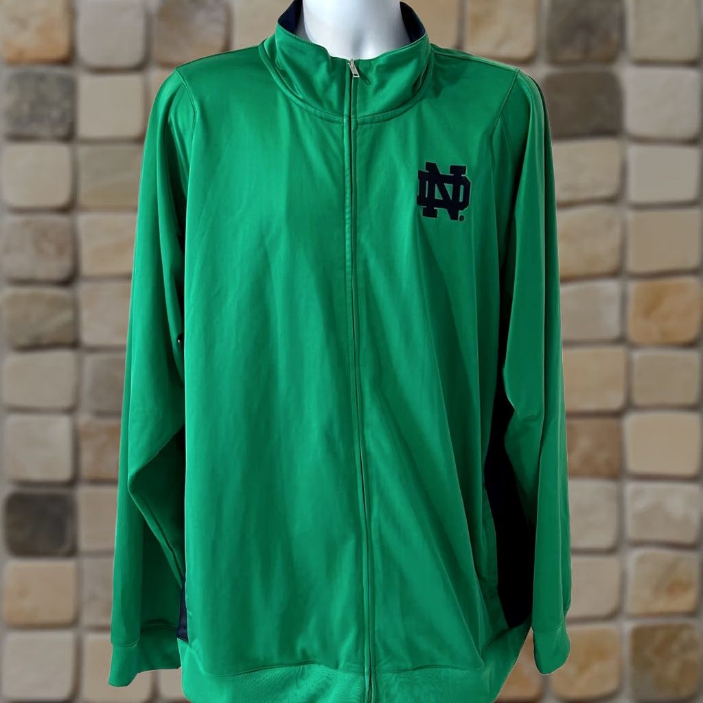 Logo 7 Vintage Notre Dame Full Zip Jacket Men 2XL Green Genuine Stuff Embroidered Logo Size US XXL / EU 58 / 5 - 1 Thumbnail