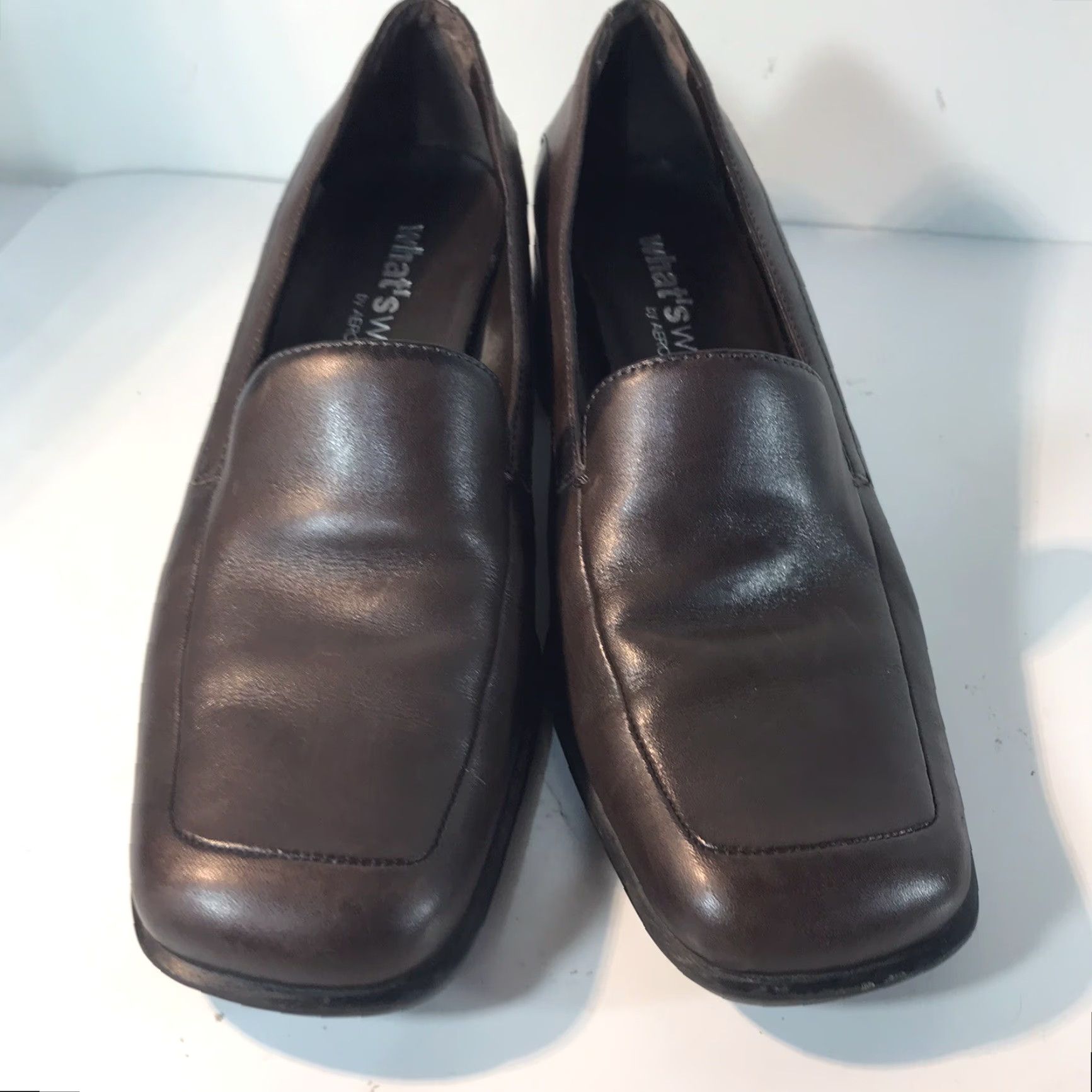 Vintage AEROSOLES Brown Leather Slip-On Loafers Womens Size 7M - Casual Comfort Flats Size US 7 / IT 37 - 3 Thumbnail
