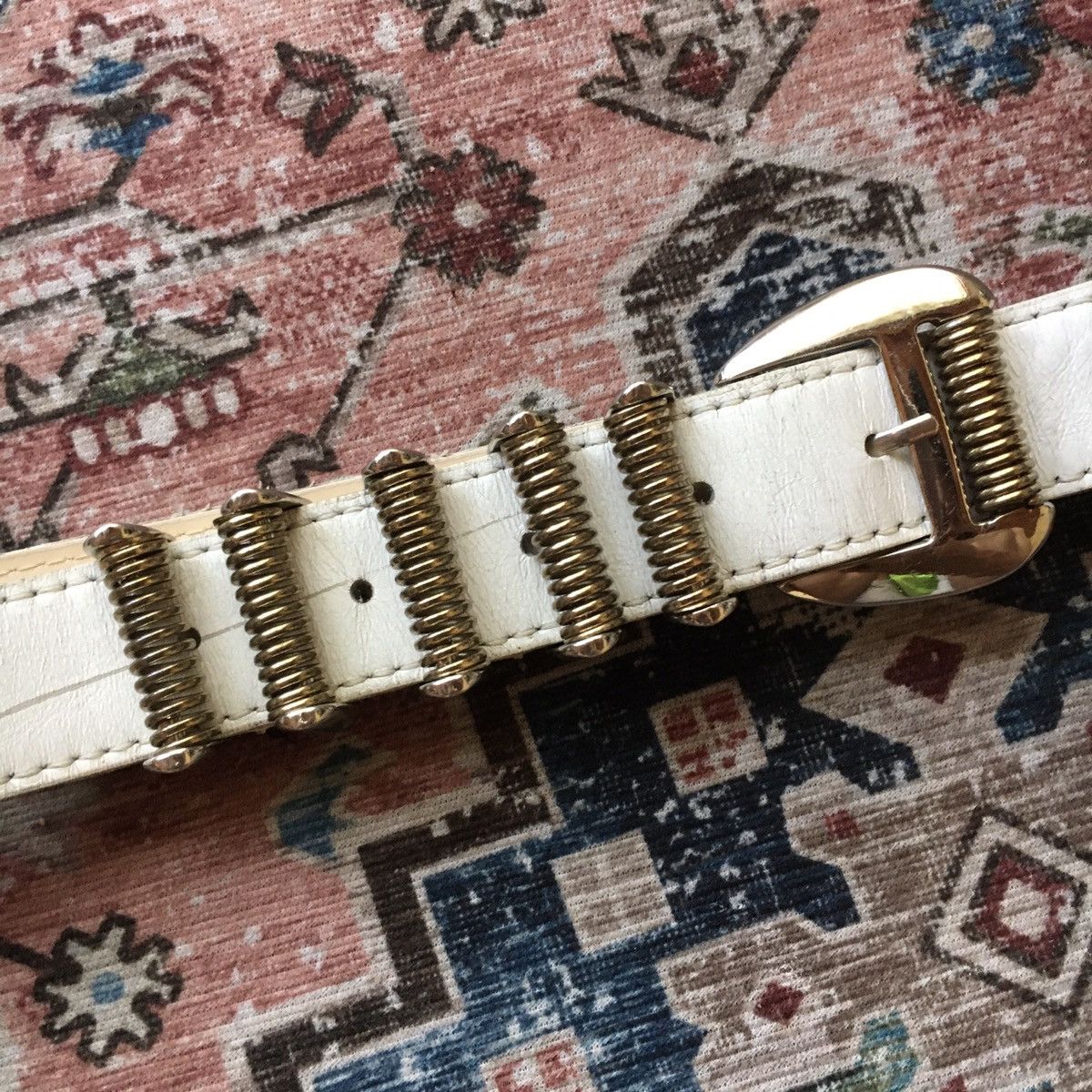 If Six Was Nine × Japanese Brand × Le Grande Bleu (L.G.B.) White Stem punk belt Size ONE SIZE - 2 Thumbnail