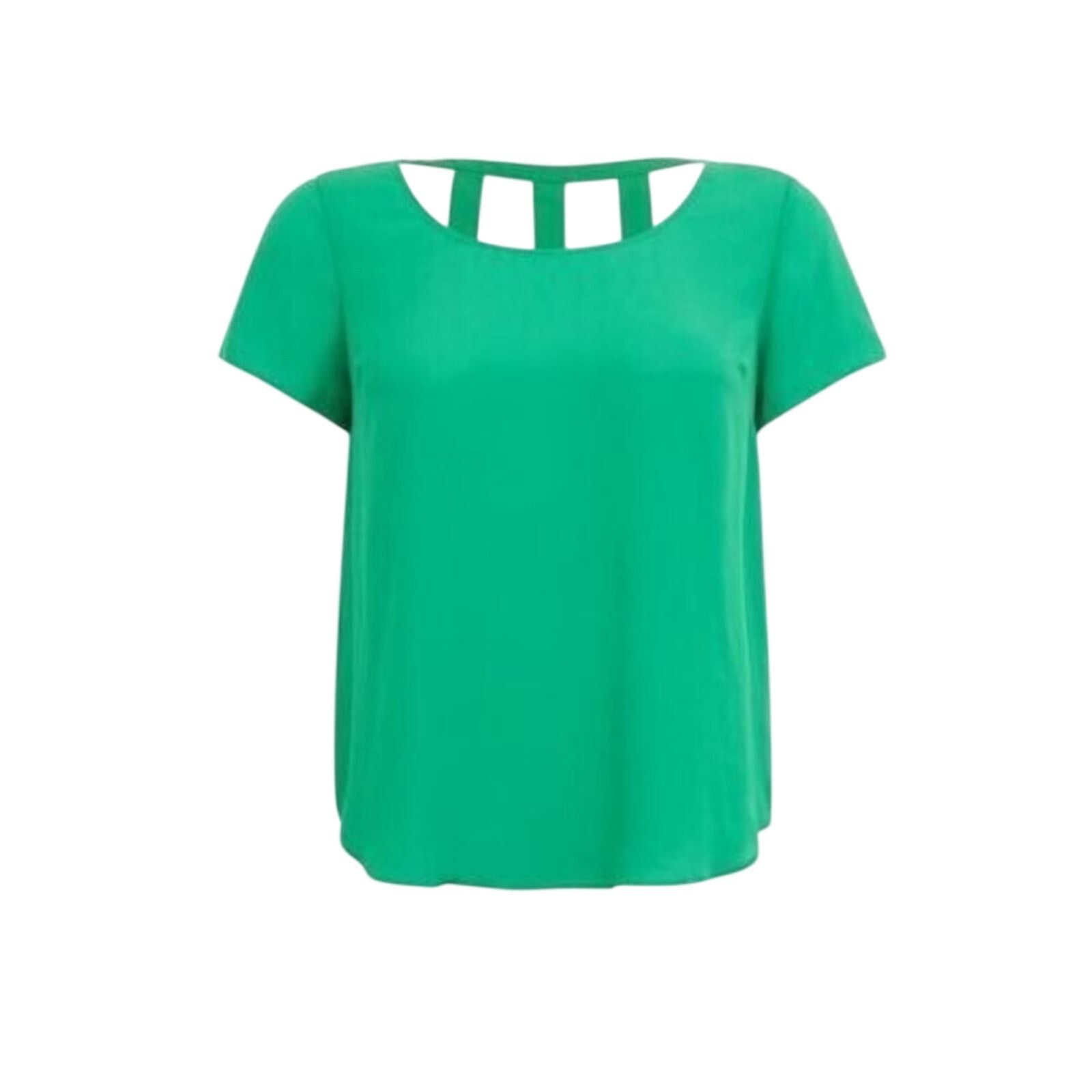 Torrid Torrid Size 1 Blouse Abbey Georgette Cage Back Top Green Size XL / US 12-14 / IT 48-50 - 1 Thumbnail