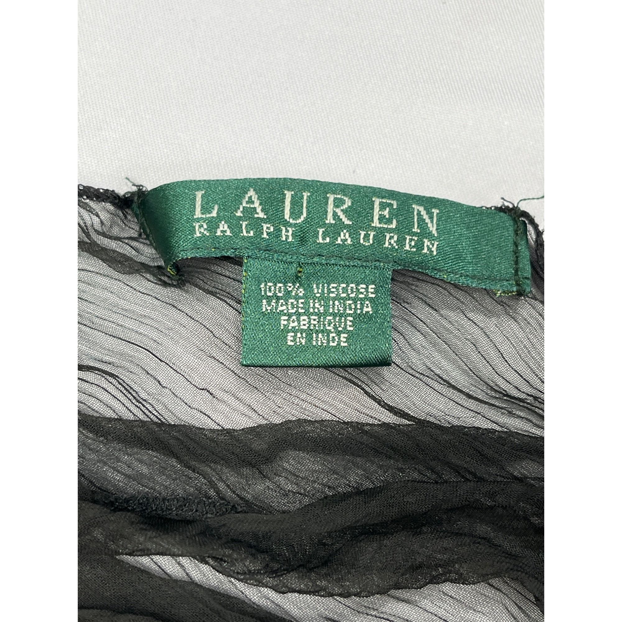 Lauren Ralph Lauren Lauren Ralph Lauren Black Crinkle Viscose Scarf SKU 7394 Size ONE SIZE - 6 Thumbnail