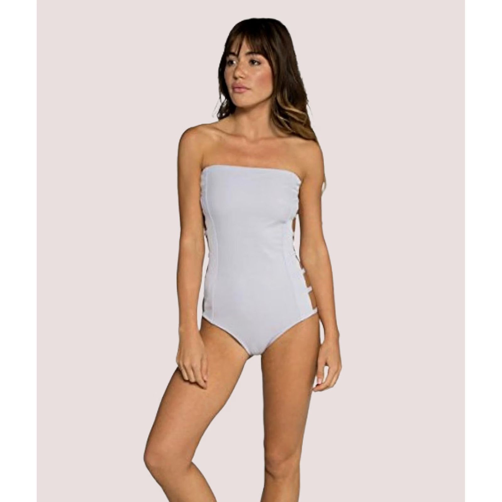 Tavik Tavik Womens Charlotte One Piece Bandeau Swimsuit, M, lavenderrib, Purple Size ONE SIZE - 1 Thumbnail