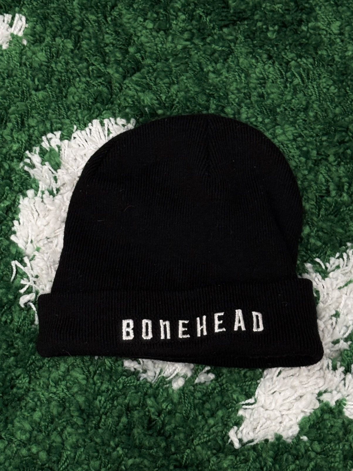 Vintage Bonehead Embroidered Black / White Logo Beanie Oasis Size ONE SIZE - 1 Thumbnail