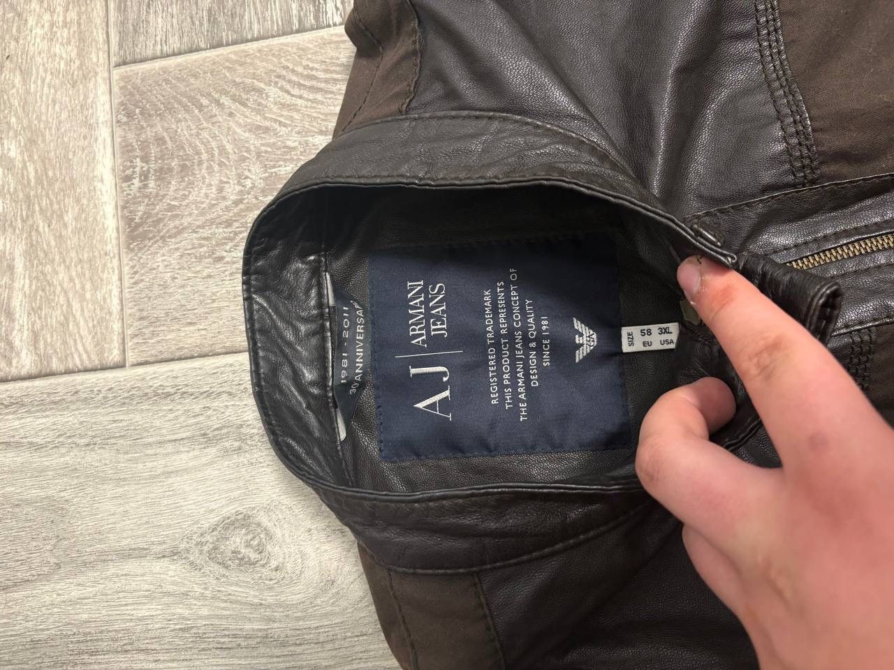 Armani Vintage Armani Jeans Leather Jacket for 30 years Armani Y2k Size US XL / EU 56 / 4 - 6 Thumbnail