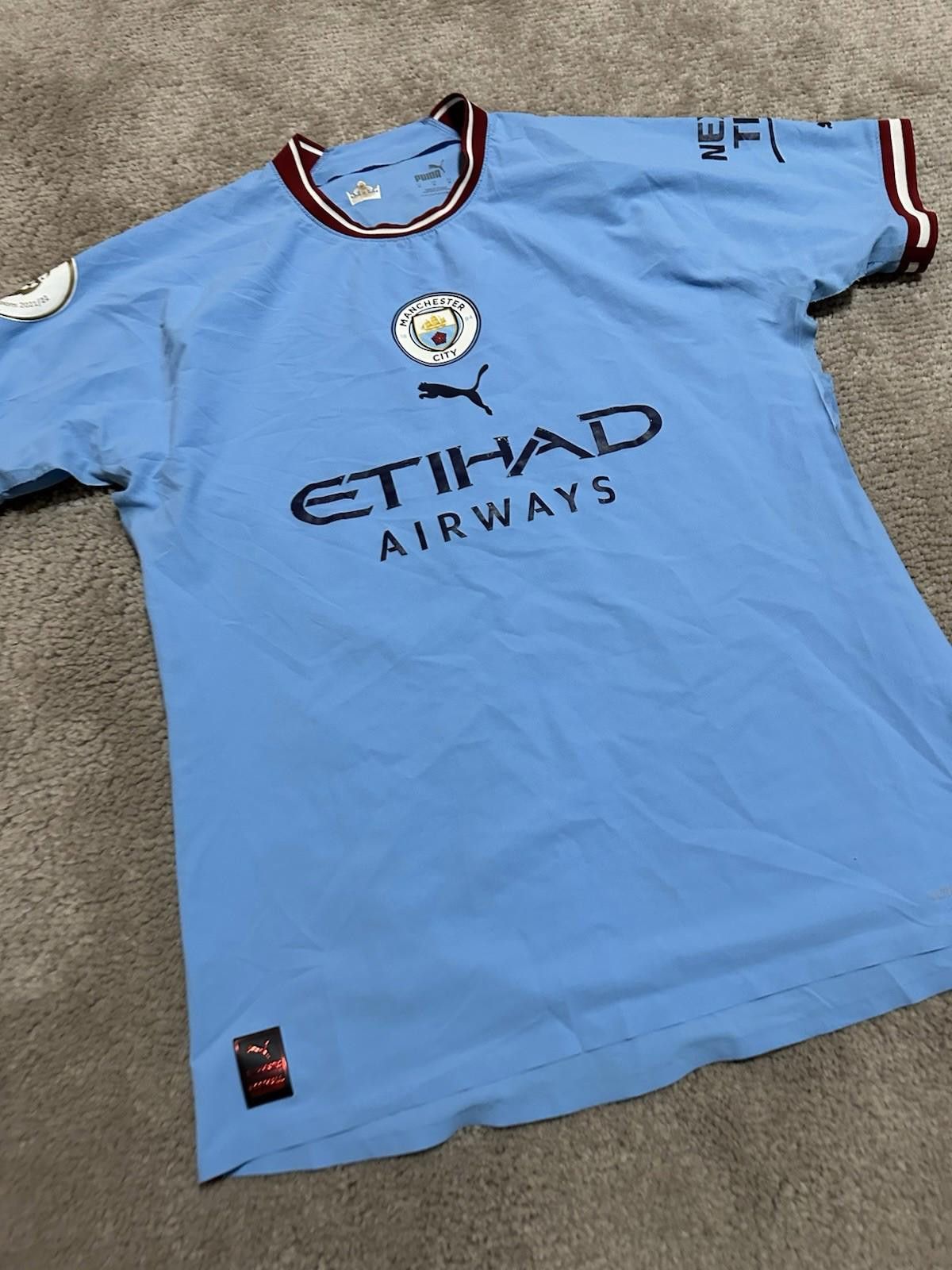 Puma Foden Match Worn Puma 22/23 Manchester City Home Jersey sz m Size US M / EU 48-50 / 2 - 2 Thumbnail