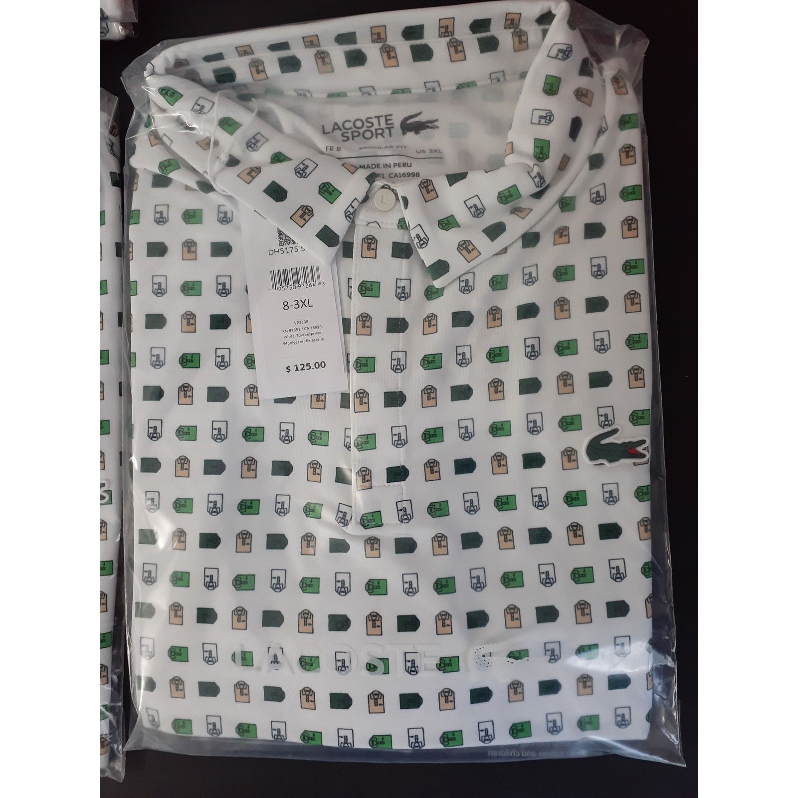Lacoste Lacoste Stretch Short Sleeve Printed Golf Polo Shirt 3XL Size US XXL / EU 58 / 5 - 2 Thumbnail