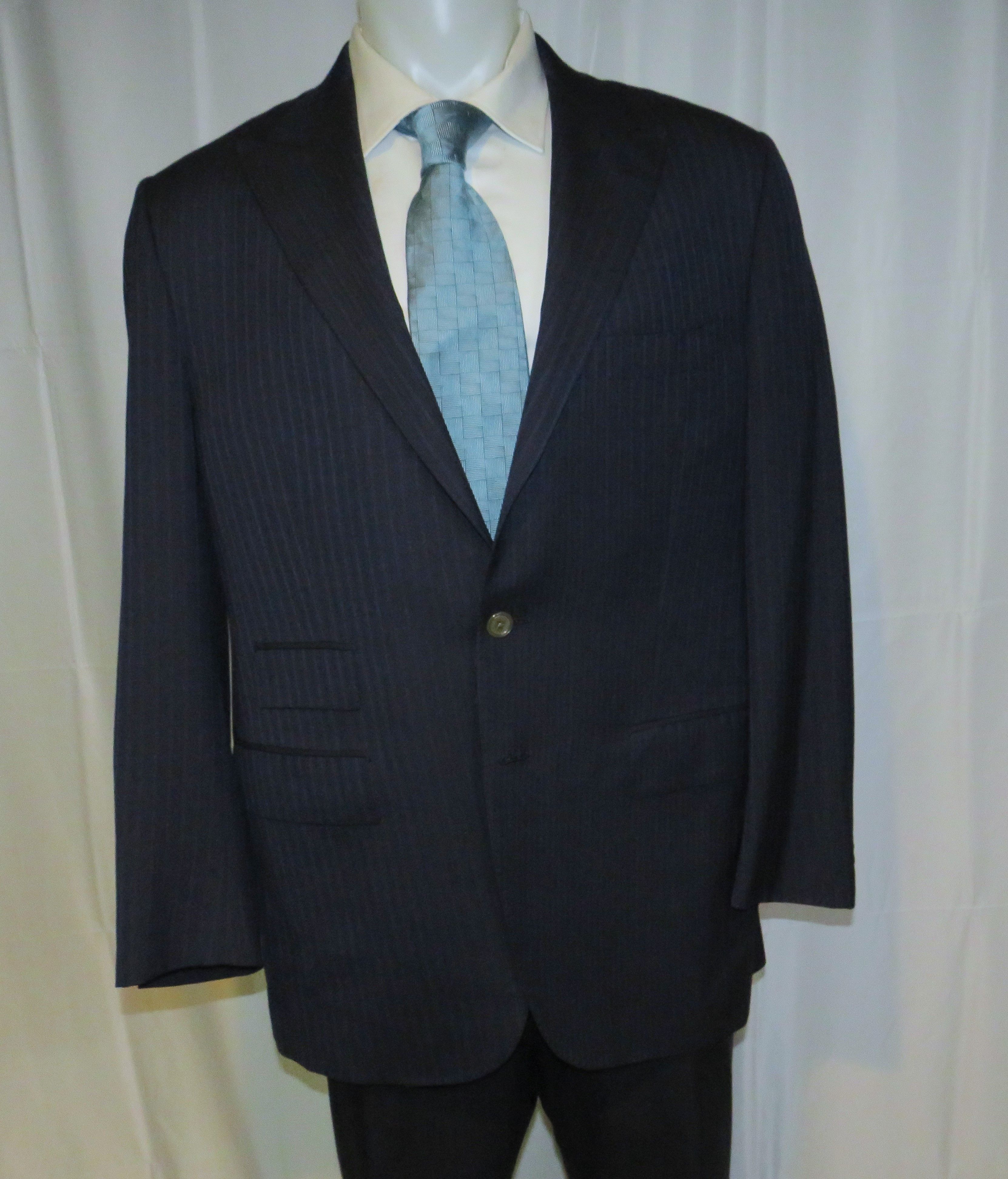Other Marcello Vero x D'Avenza Bue Striped Cashmere Blend Suit 43R Size 44R - 8 Thumbnail
