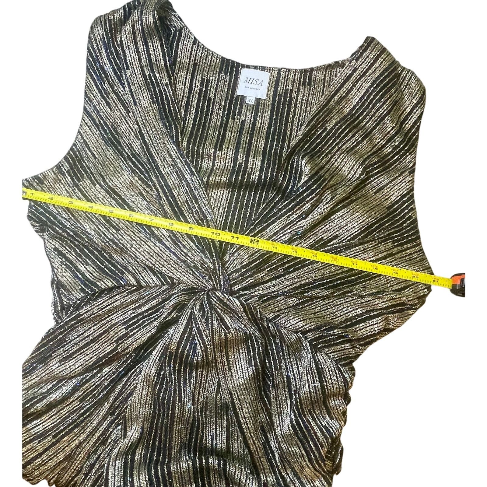 MISA Los Angeles MISA LOS ANGELES MAX DRESS METALLIC AVA TWIST RUCHED SZ XL Size XL / US 12-14 / IT 48-50 - 7 Thumbnail