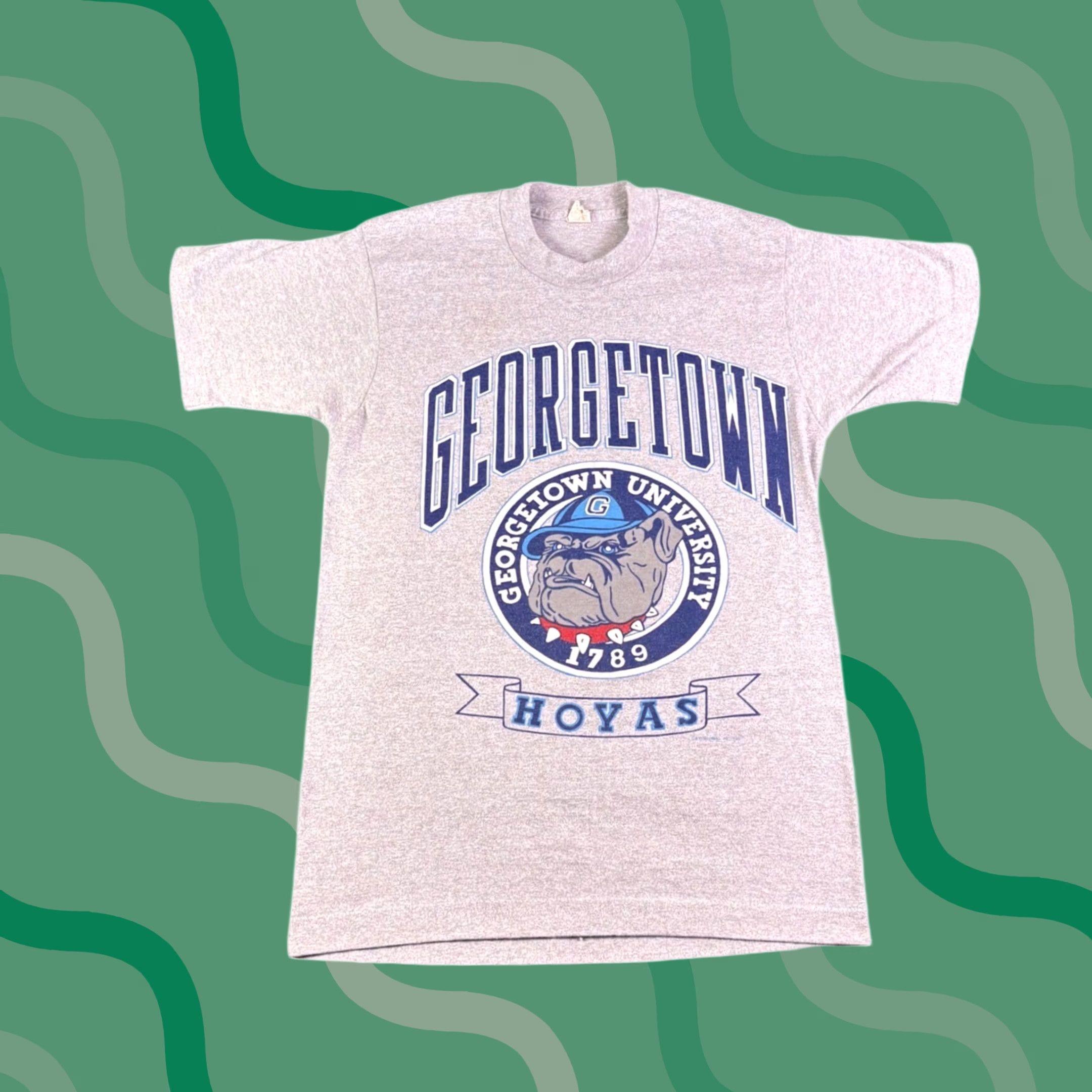 Vintage VINTAGE Georgetown Hoyas University T Shirt Heather Gray Bulldog Graphic Small Mens Short Sleeve 1990s Graphic Tee Cotton Blend United States Size US S / EU 44-46 / 1 - 1 Thumbnail