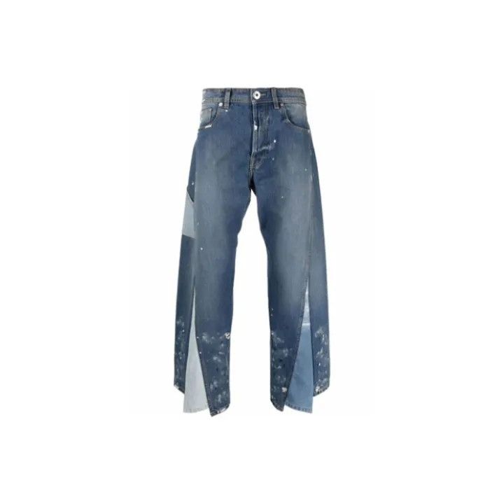 Lanvin Lanvin Spliced Ankle-Length Denim Pants for Men 0079 Size US 33 - 1 Thumbnail