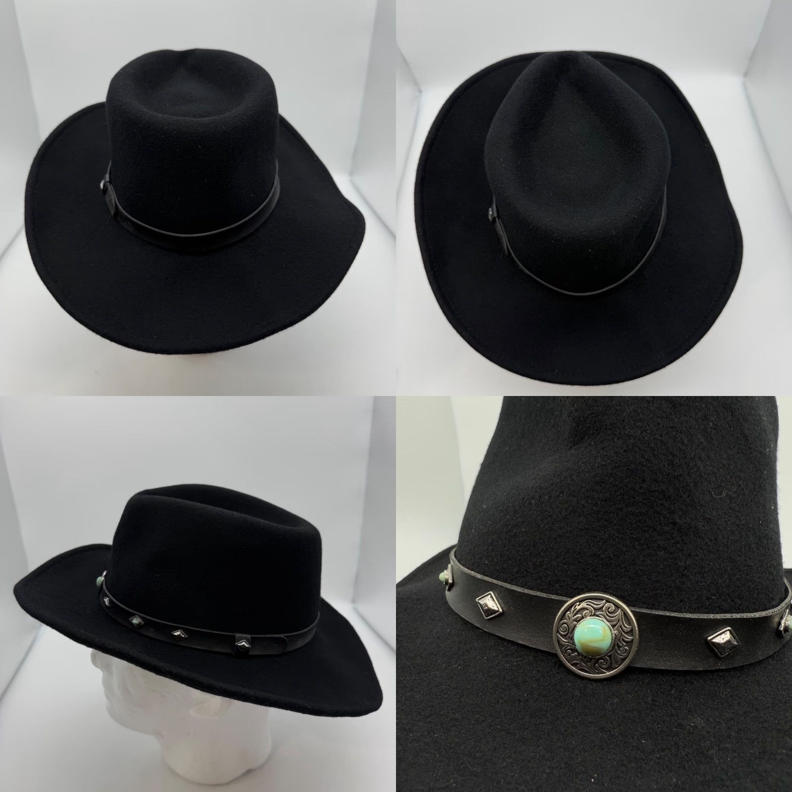 Cody James Cody James Santa Ana 100% Wool Western Cowboy Hat Size S Black Size ONE SIZE - 8 Thumbnail