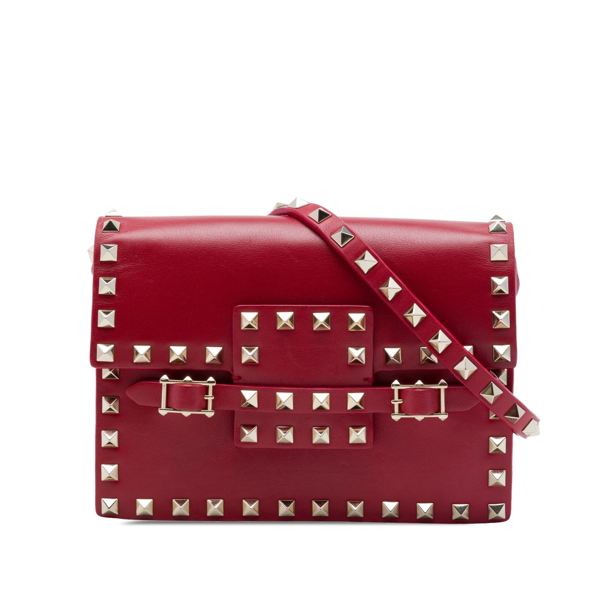 Valentino Calfskin Rockstud Buckled Flap Crossbody Size ONE SIZE - 1 Thumbnail