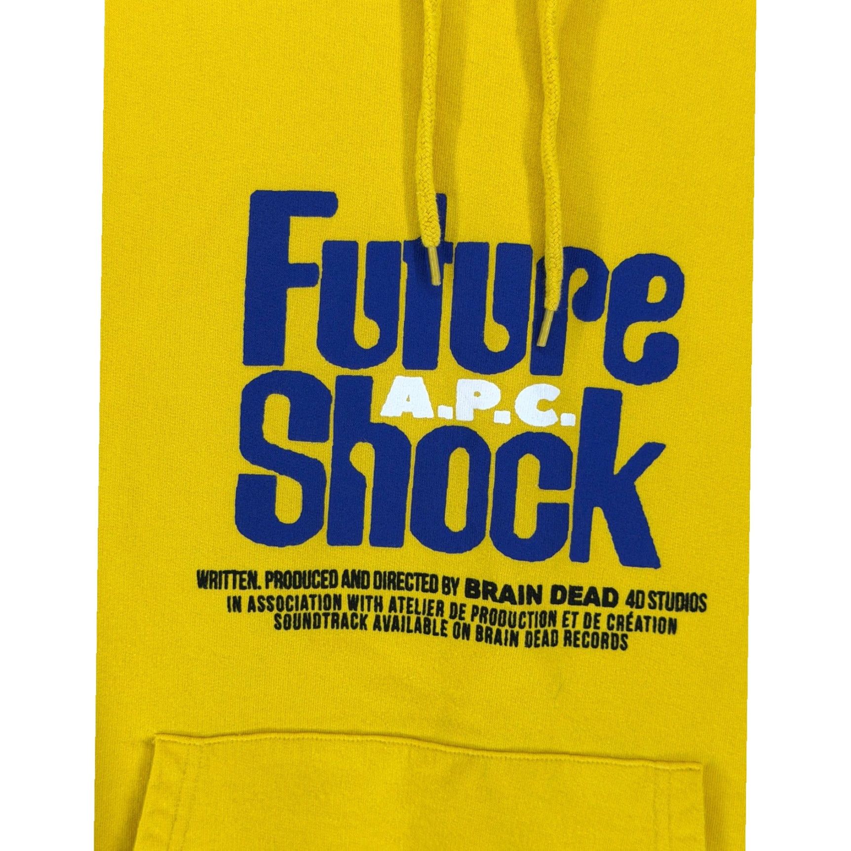 Brain Dead VINTAGE APC x Brain Dead Future Shock Hoodie Mens S Yellow Graphic Print Pullover Hooded Pockets Embroidered Logo Portugal Size US S / EU 44-46 / 1 - 2 Thumbnail