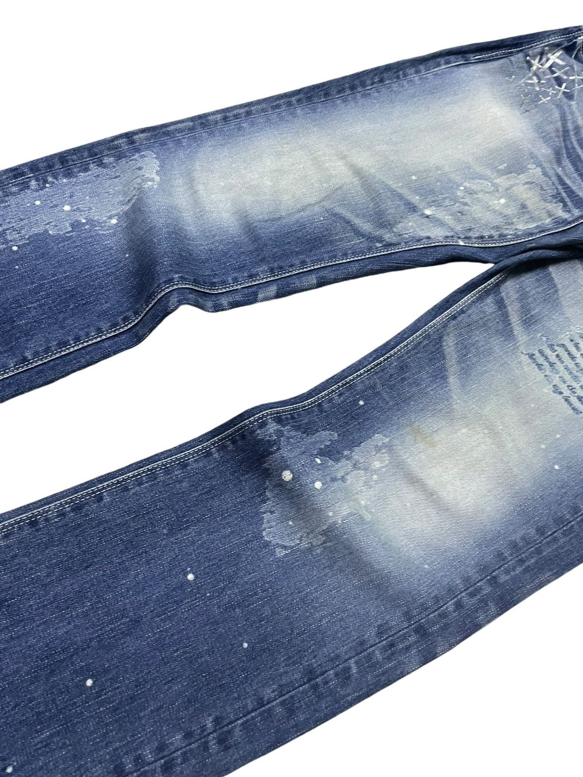 GOSTAR DE FUGA × Vanquish × semanticdesign Vanquish Japan Crossed Whiskers Blue Wash Rockstars Jeans Size US 34 / EU 50 - 5 Thumbnail