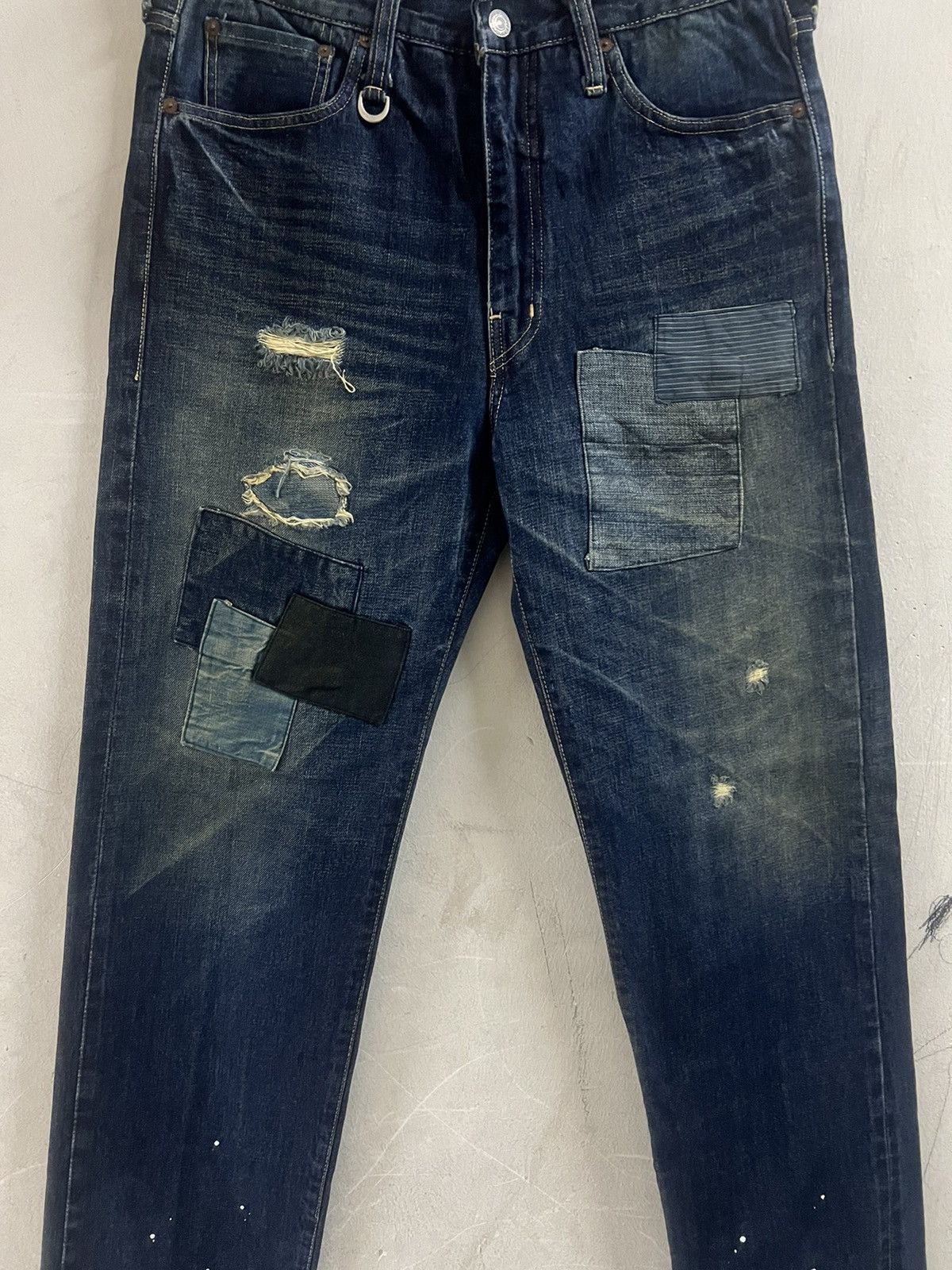 4GSELLER × Japanese Brand PATCHWORK‼️KAPİTAL STYLE COVERNAT 100TA DISTRESSED DENIM PANT Size US 32 / EU 48 - 5 Thumbnail