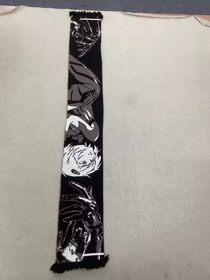 Japanese Brand Anime Cartoon Double Sided Y2k Printed Scarf Size ONE SIZE - 8 Thumbnail