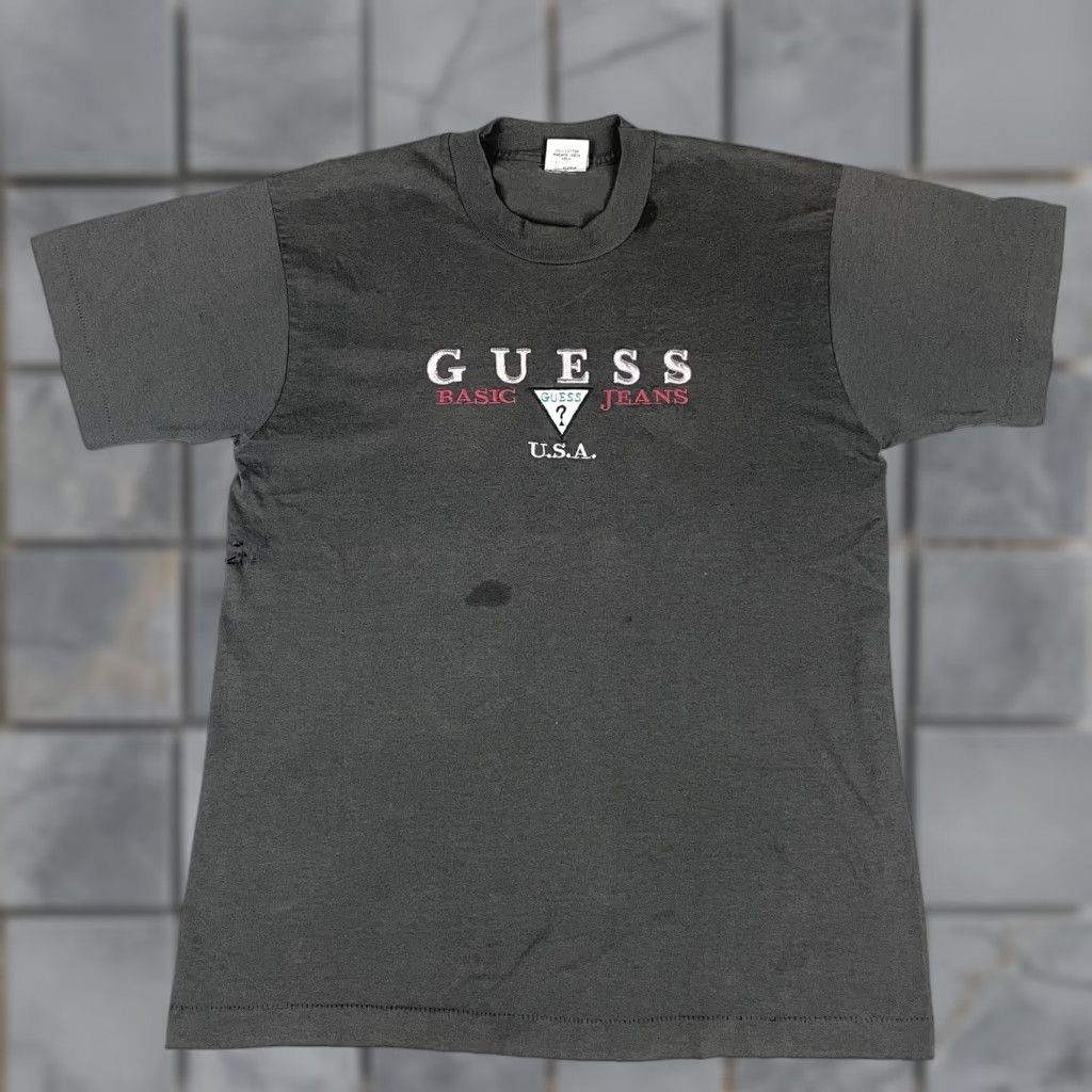 Guess VINTAGE GUESS TSHIRT Adult Medium Black Logo 90s Hip Hop Grunge Retro Mens M Size US M / EU 48-50 / 2 - 1 Thumbnail