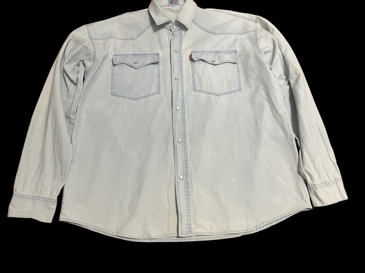 Levi's × Vintage Levis Vintage Western Stone Wash Button ups Size US XL / EU 56 / 4 - 2 Thumbnail