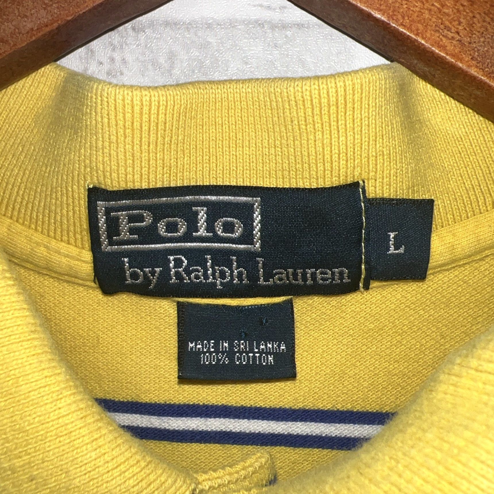 Ralph Lauren Polo Ralph Lauren Polo Shirt Striped Yellow Mens Size L Size US L / EU 52-54 / 3 - 3 Thumbnail