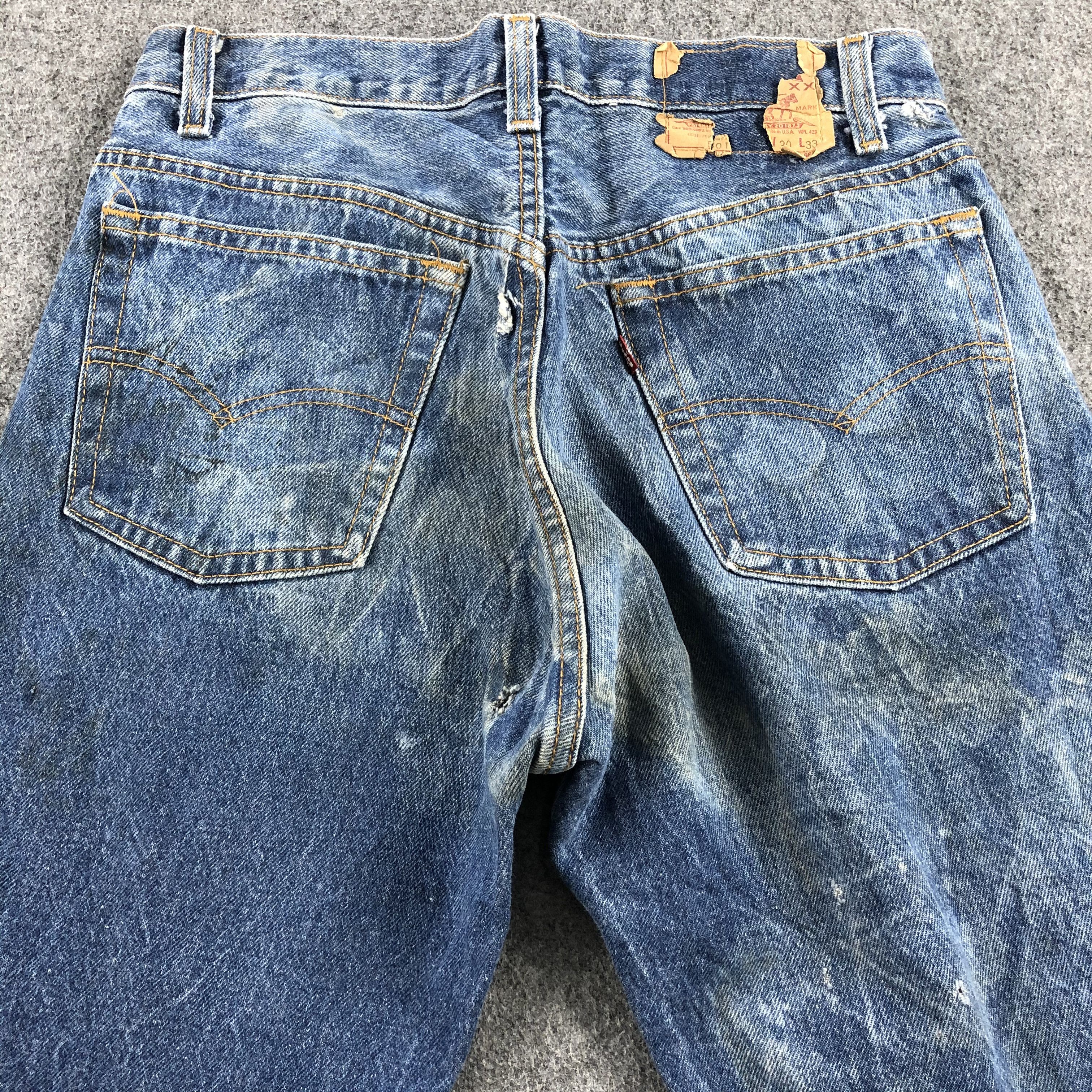 Levi's Vintage 80s Blue Wash Levis 501 Jeans-J1742 Size US 28 / EU 44 - 4 Thumbnail