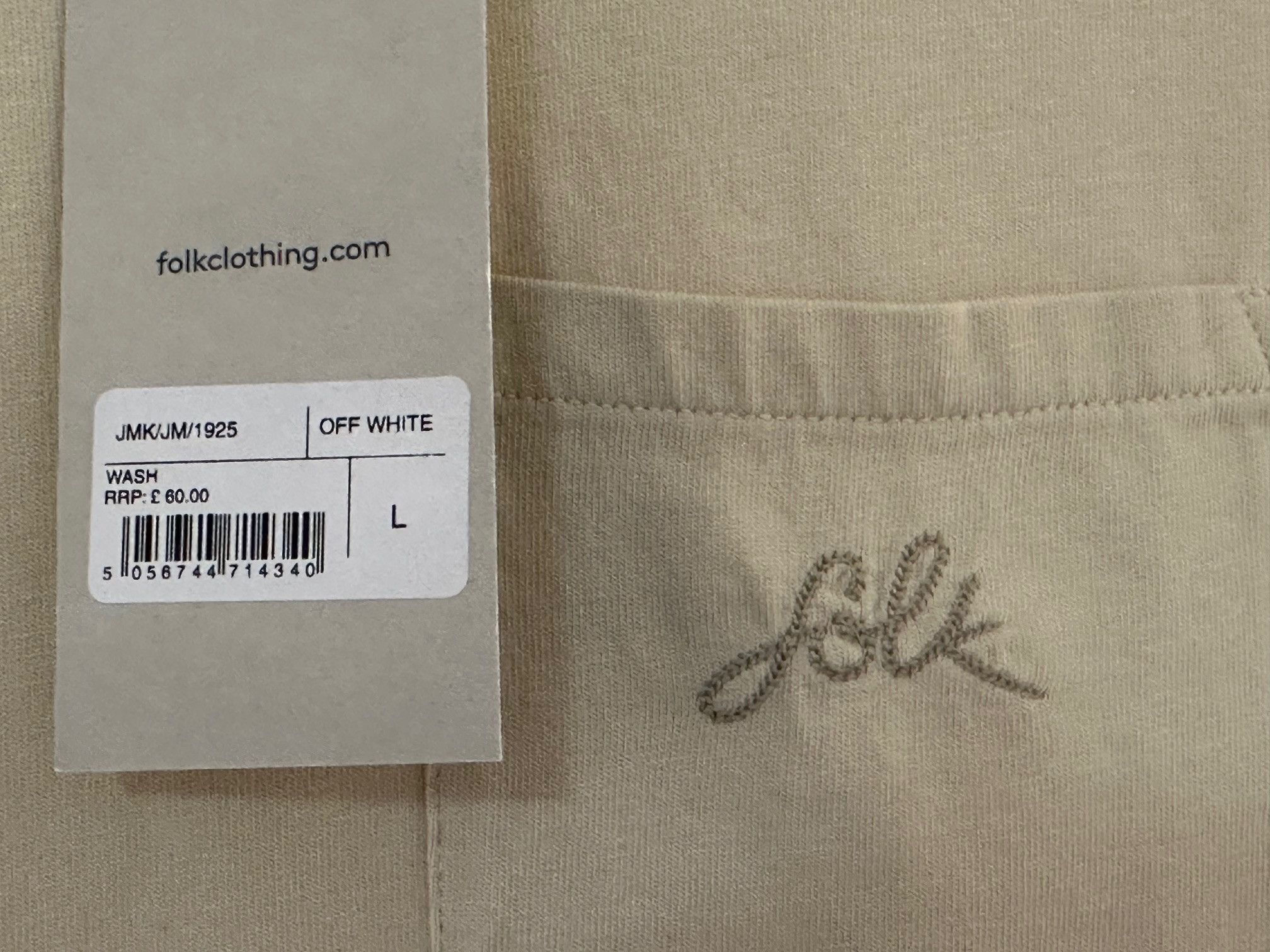 Folk Folk Logo Pocket T Shirt Tee Men's Crew Neck Classic Cotton Size US L / EU 52-54 / 3 - 3 Thumbnail