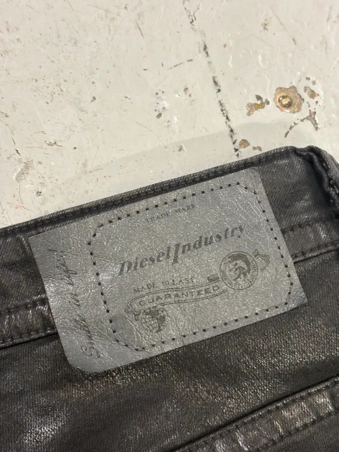 Diesel Diesel Black Waxed Avant-Garde Jeans Size US 33 - 10 Thumbnail