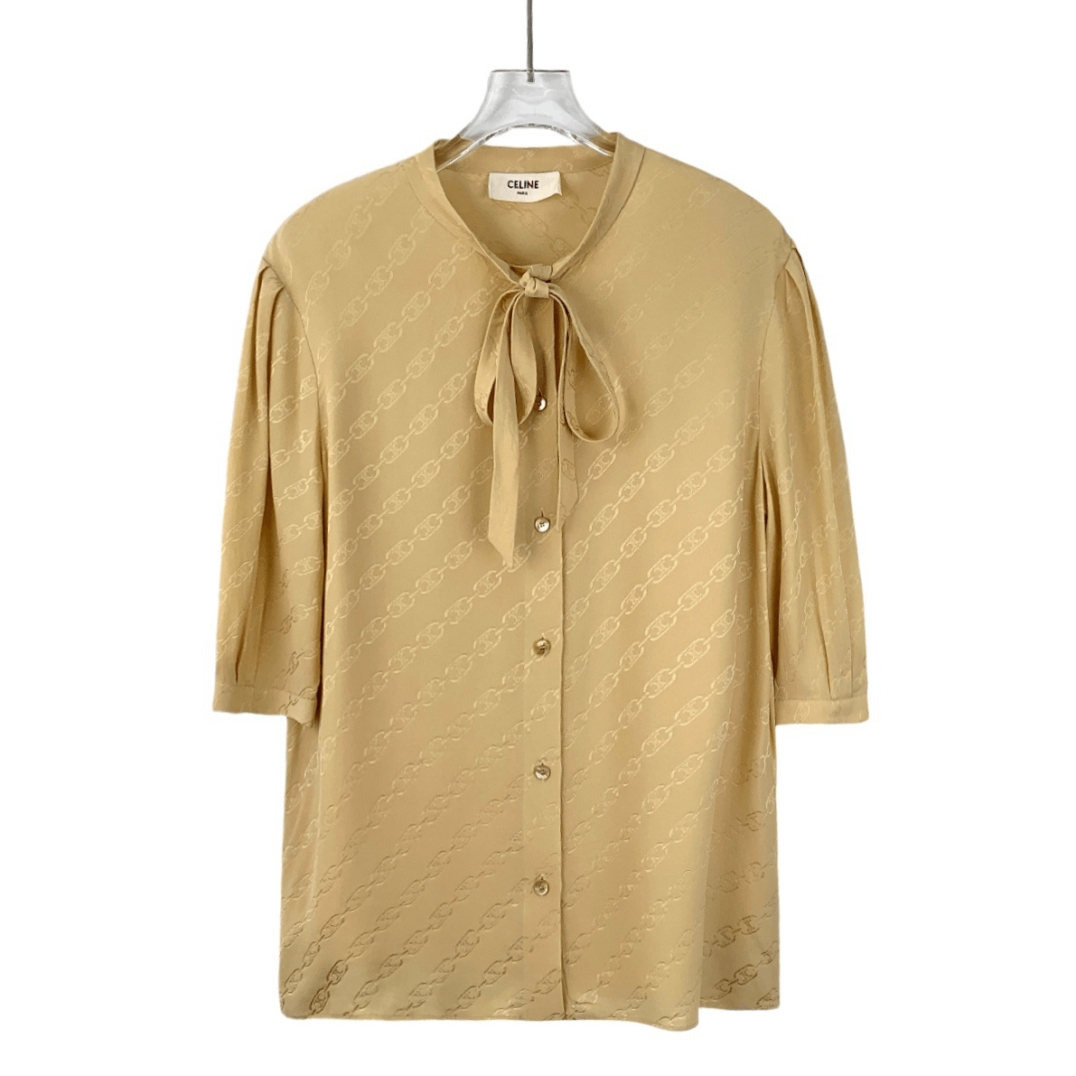 Celine Celine Shirt – Brown Triomphe Silk Print (Size M) Size M / US 6-8 / IT 42-44 - 1 Thumbnail